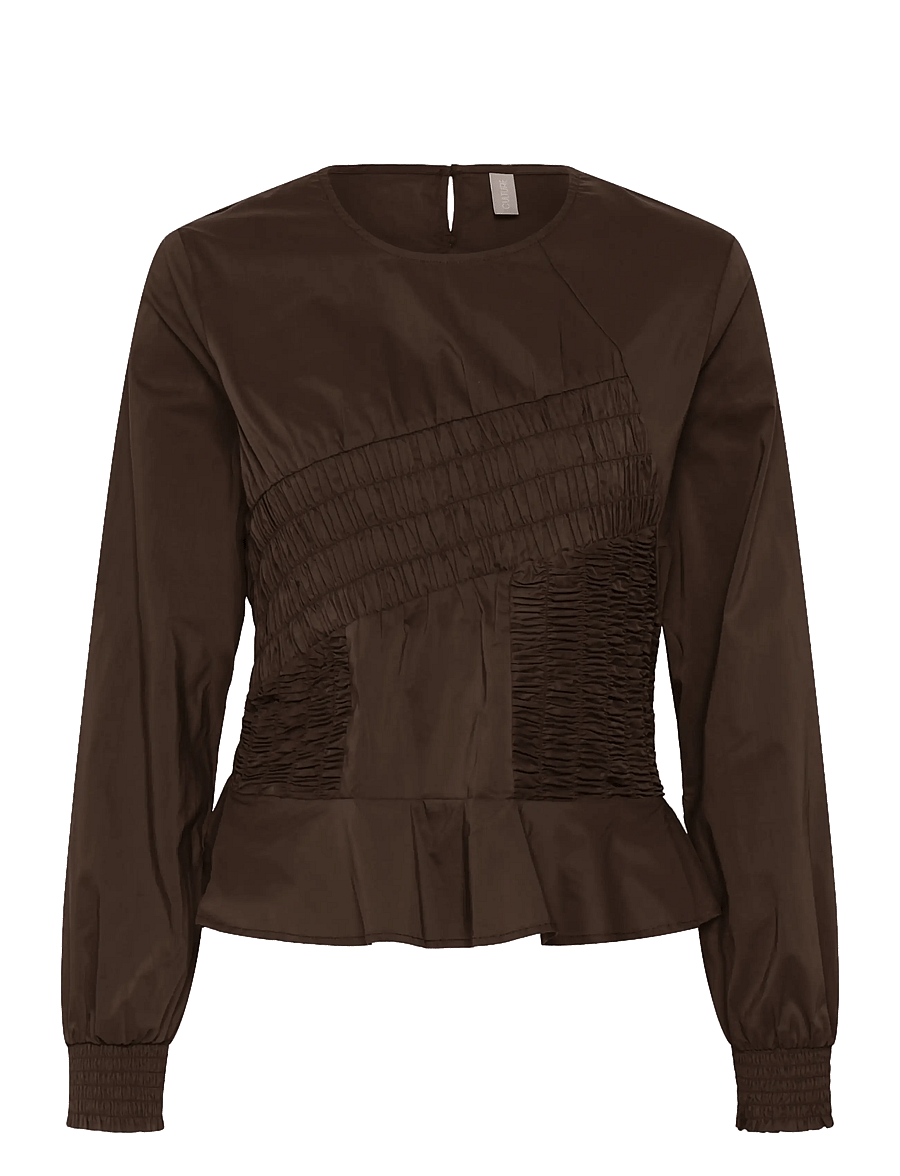 Culture - CUajda Antoinett Blouse - långärmade blusar - coffee bean - 0