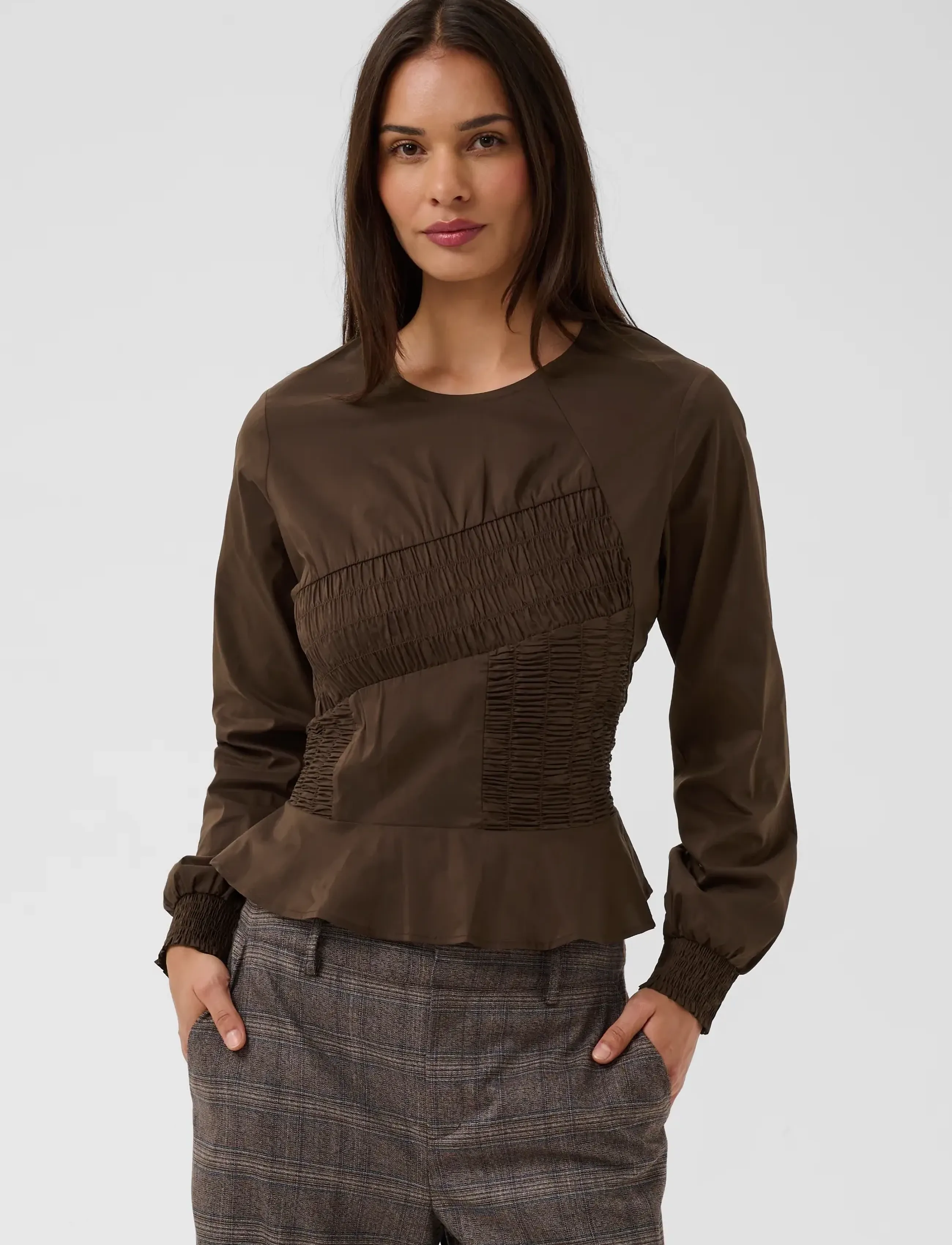 Culture - CUajda Antoinett Blouse - langærmede bluser - coffee bean - 2