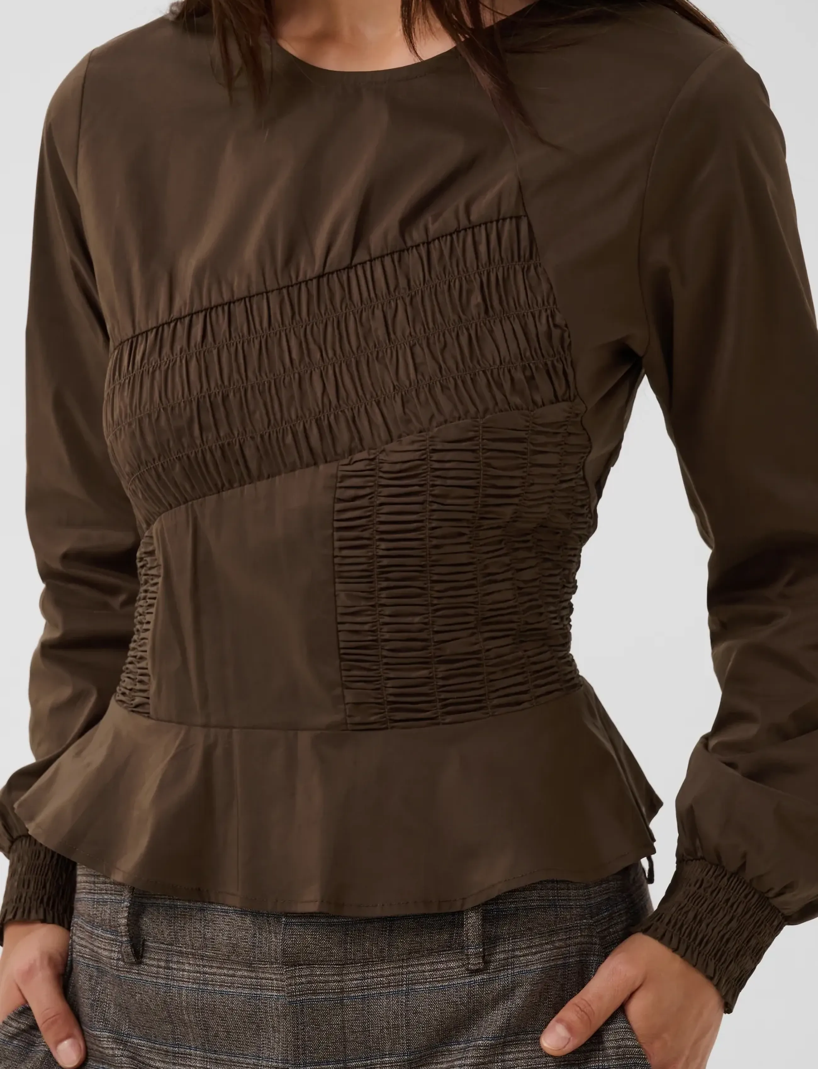 Culture - CUajda Antoinett Blouse - langærmede bluser - coffee bean - 5