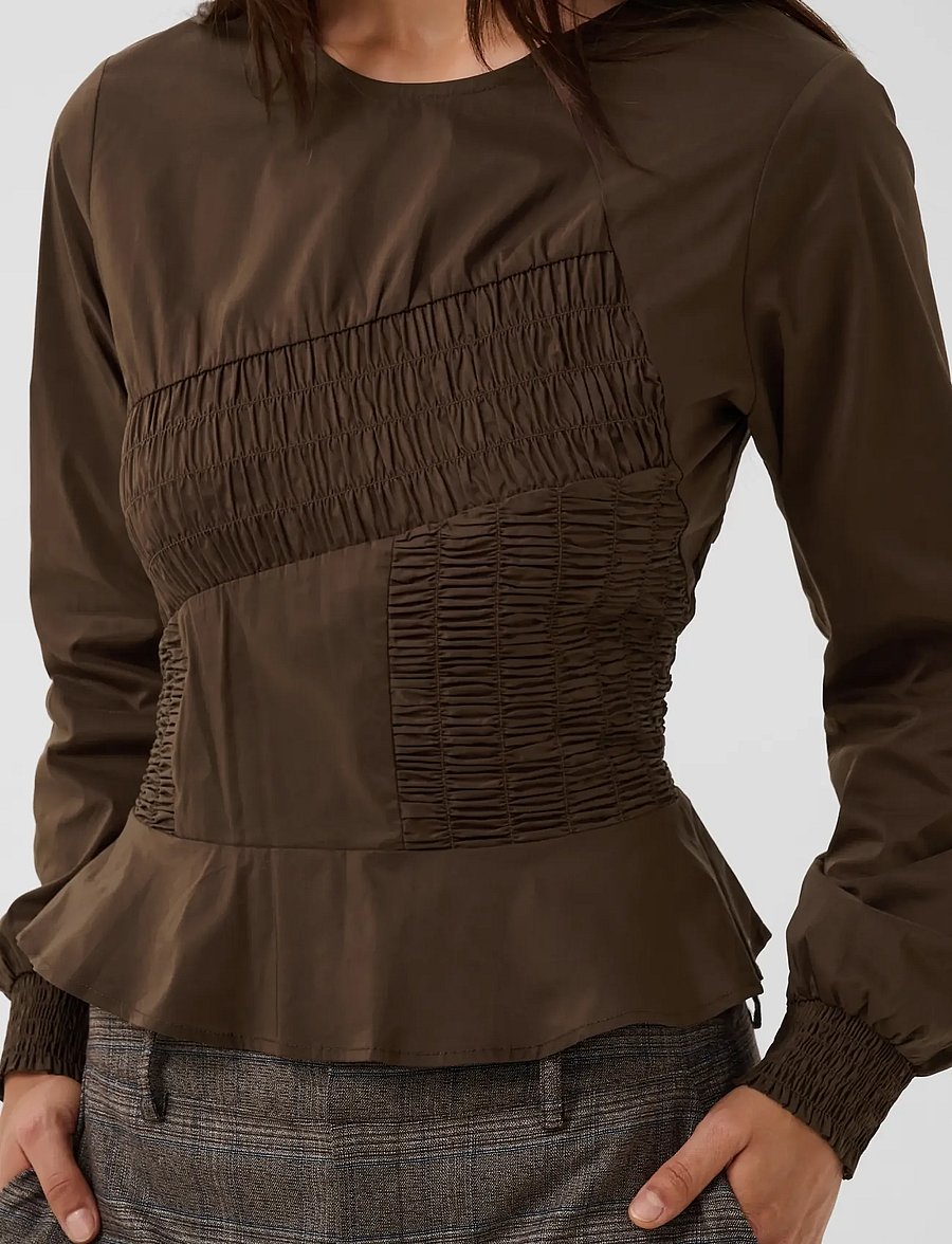 Culture - CUajda Antoinett Blouse - langærmede bluser - coffee bean - 5