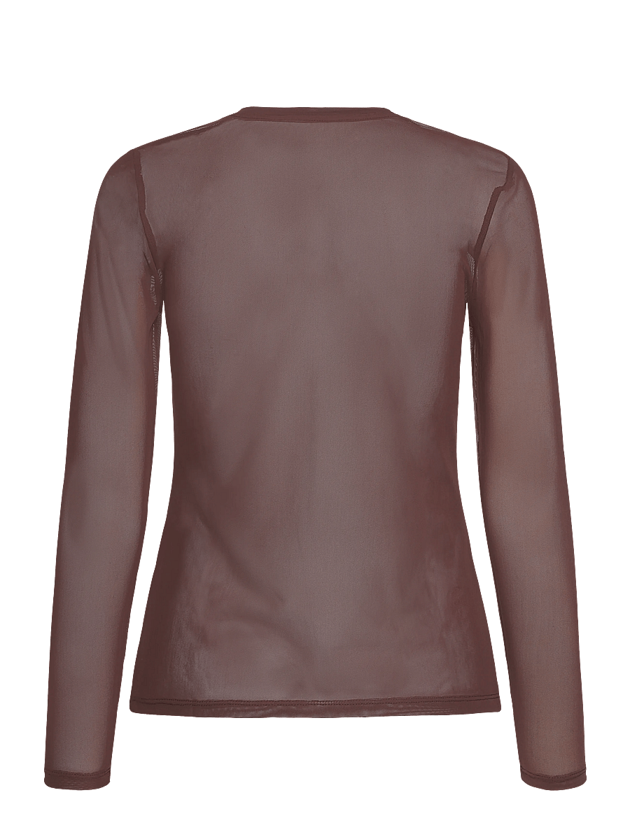 Culture - CUlaya Mesh Blouse - langærmede bluser - coffee bean - 1