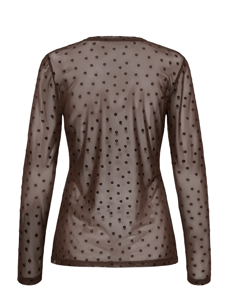 Culture - CULAYA MESH BLOUSE - langærmede bluser - coffee bean flower - 1
