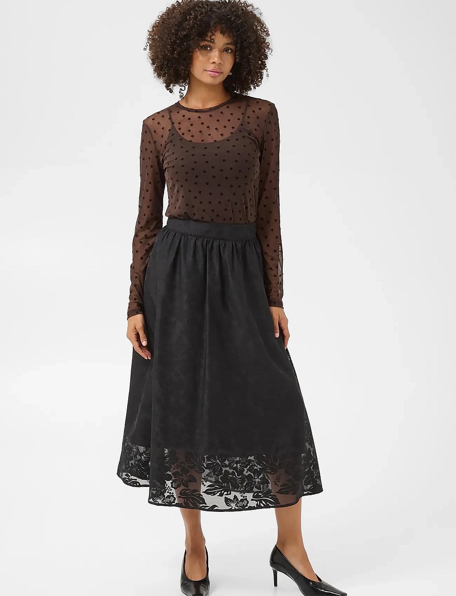 Culture - CULAYA MESH BLOUSE - langærmede bluser - coffee bean flower - 3