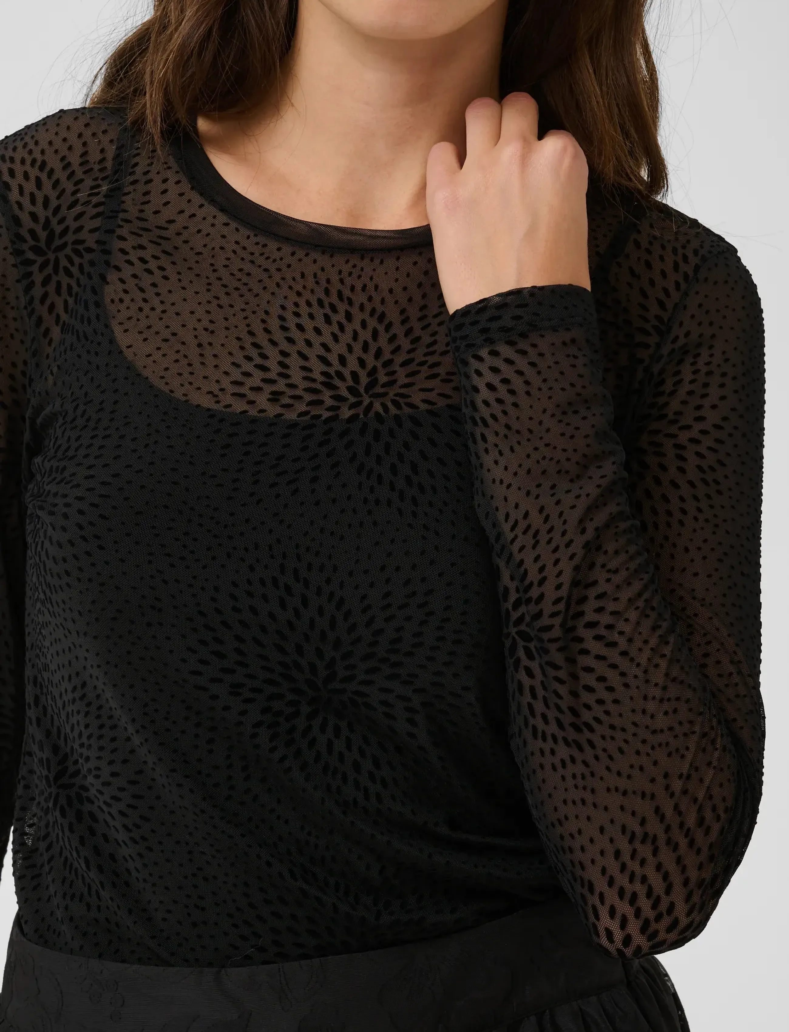 Culture - CULAYA MESH BLOUSE - langärmlige blusen - meteorite flower - 5