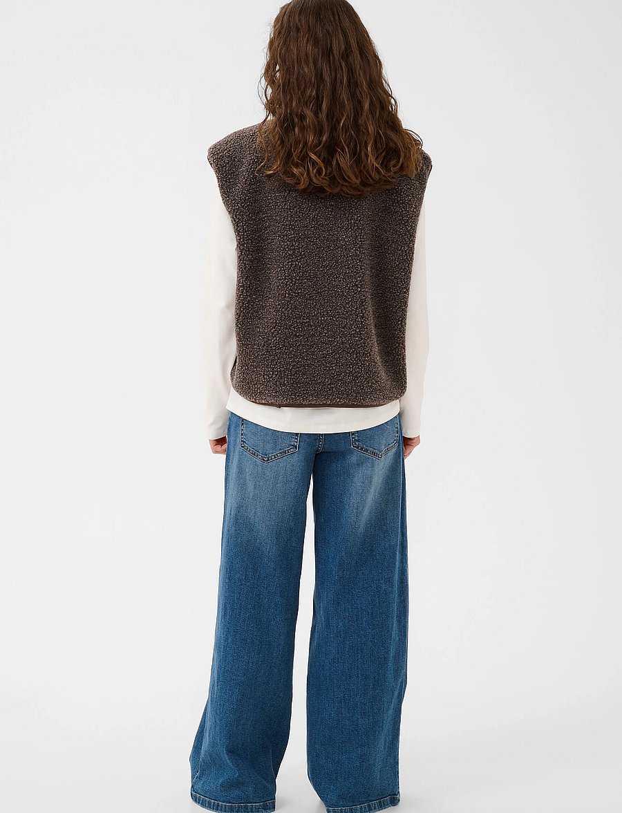 Culture - CUcatina Teddy Waistcoat - teddy-vestid - coffee bean melange - 4