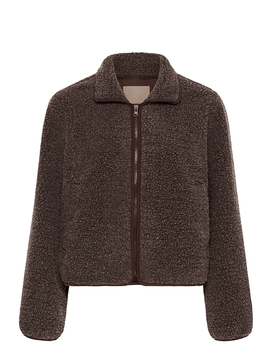 Culture - CUcatina Teddy Jacket - coffee bean melange - 0
