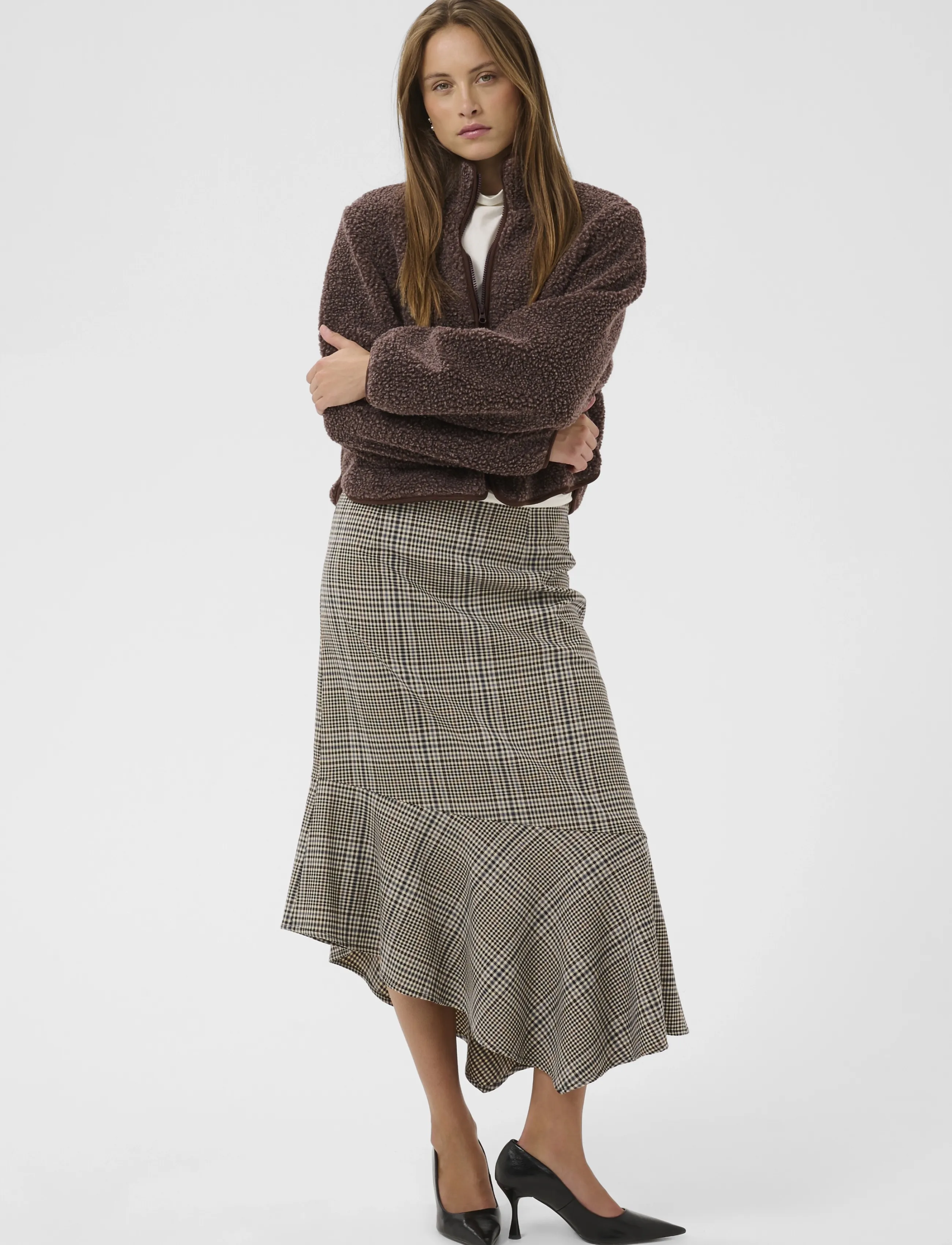 Culture - CUcatina Teddy Jacket - coffee bean melange - 3