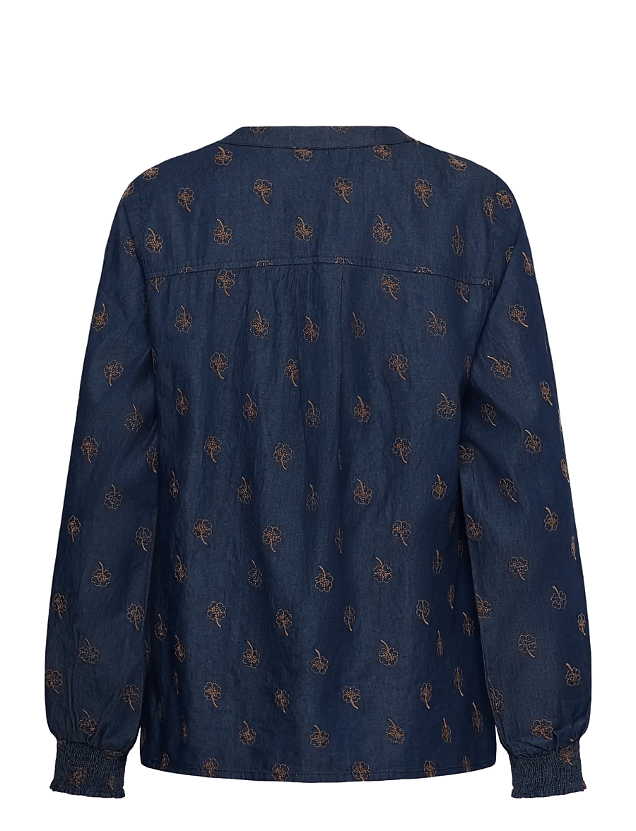 Culture - CUclover Michelle Blouse - långärmade blusar - rinse wash - 1