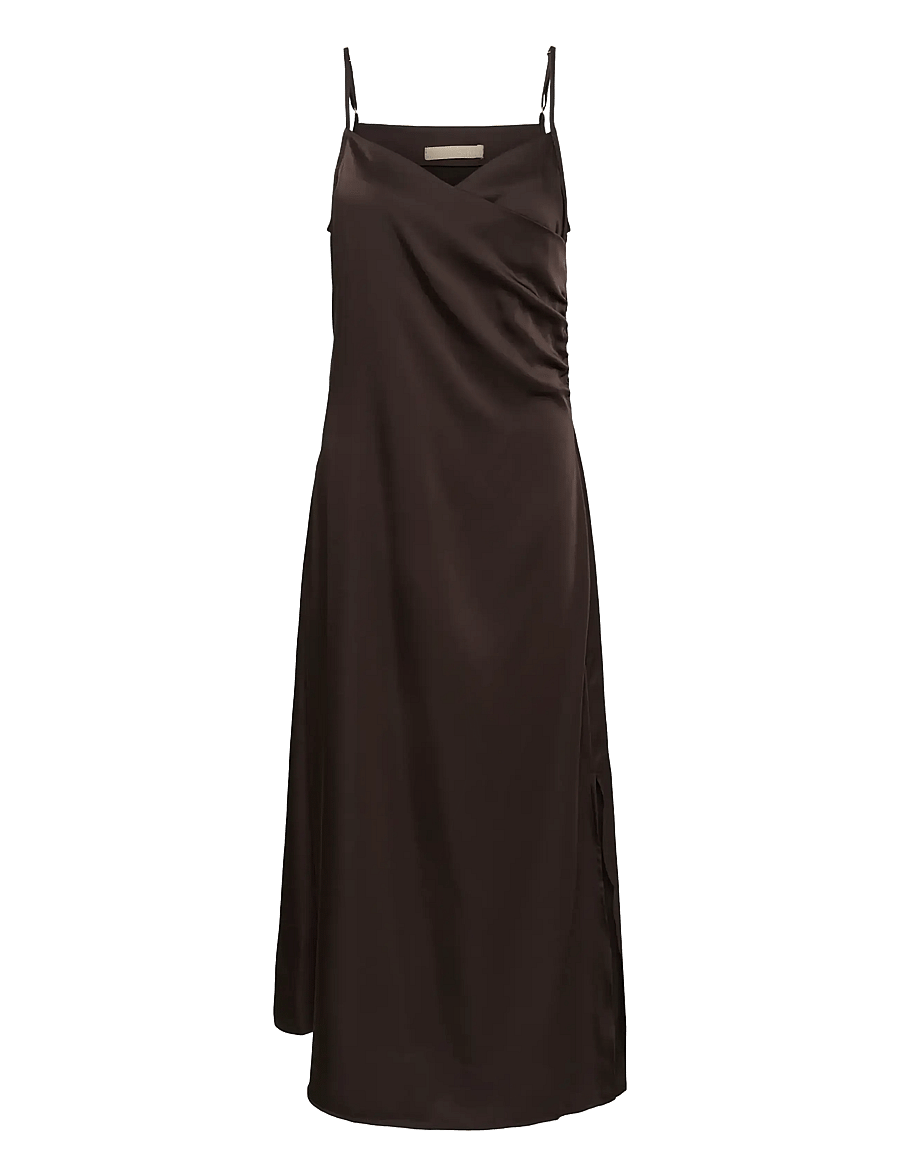 Culture - CUSATINA STRAP DRESS - vabalt langevad slip-kleidid - coffee bean - 0