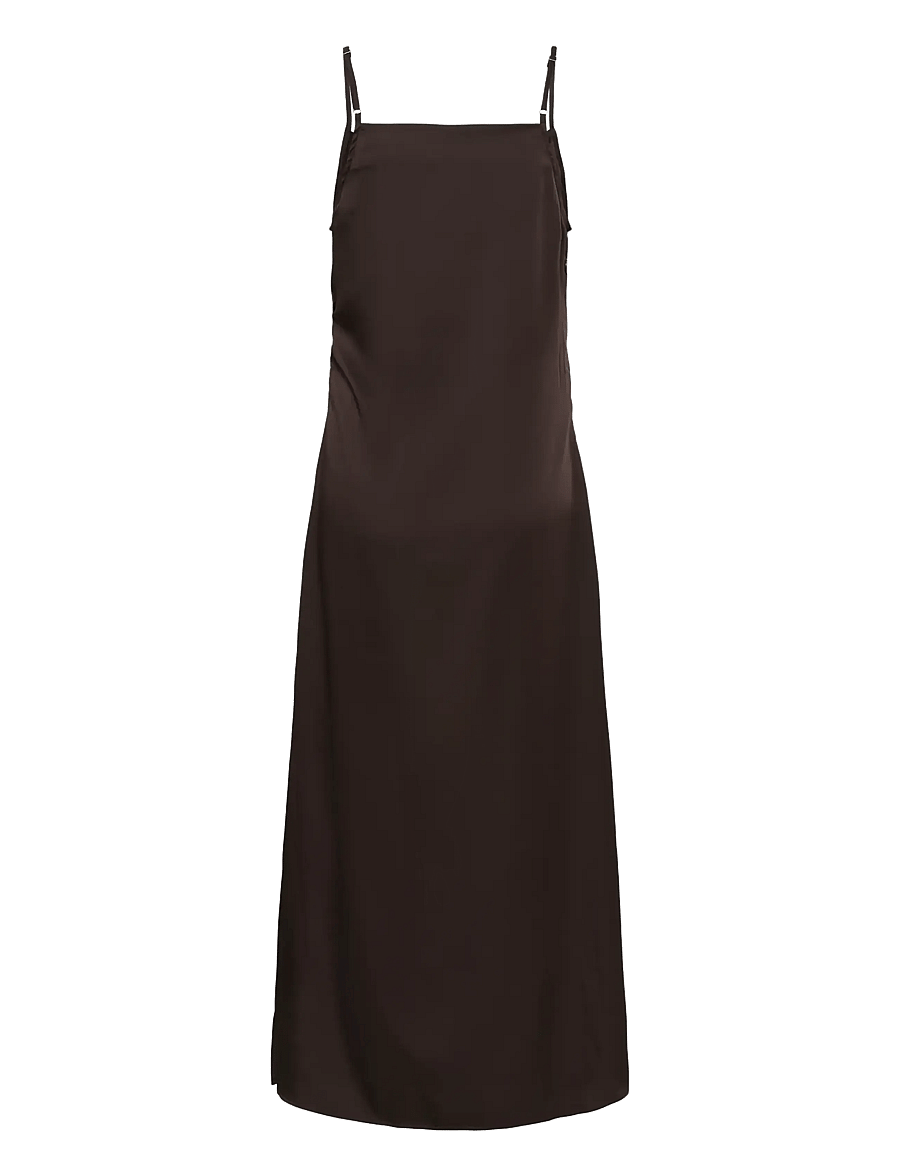Culture - CUSATINA STRAP DRESS - vabalt langevad slip-kleidid - coffee bean - 1