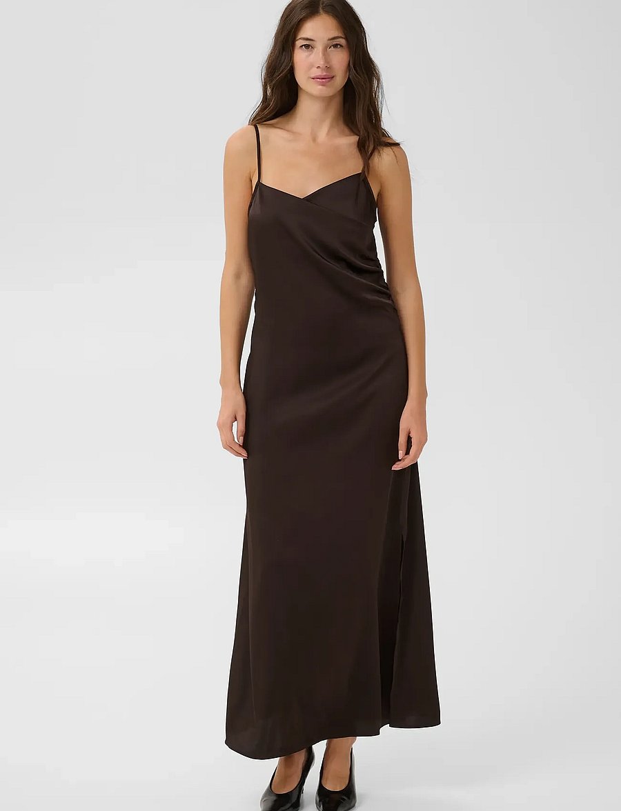 Culture - CUSATINA STRAP DRESS - vabalt langevad slip-kleidid - coffee bean - 2