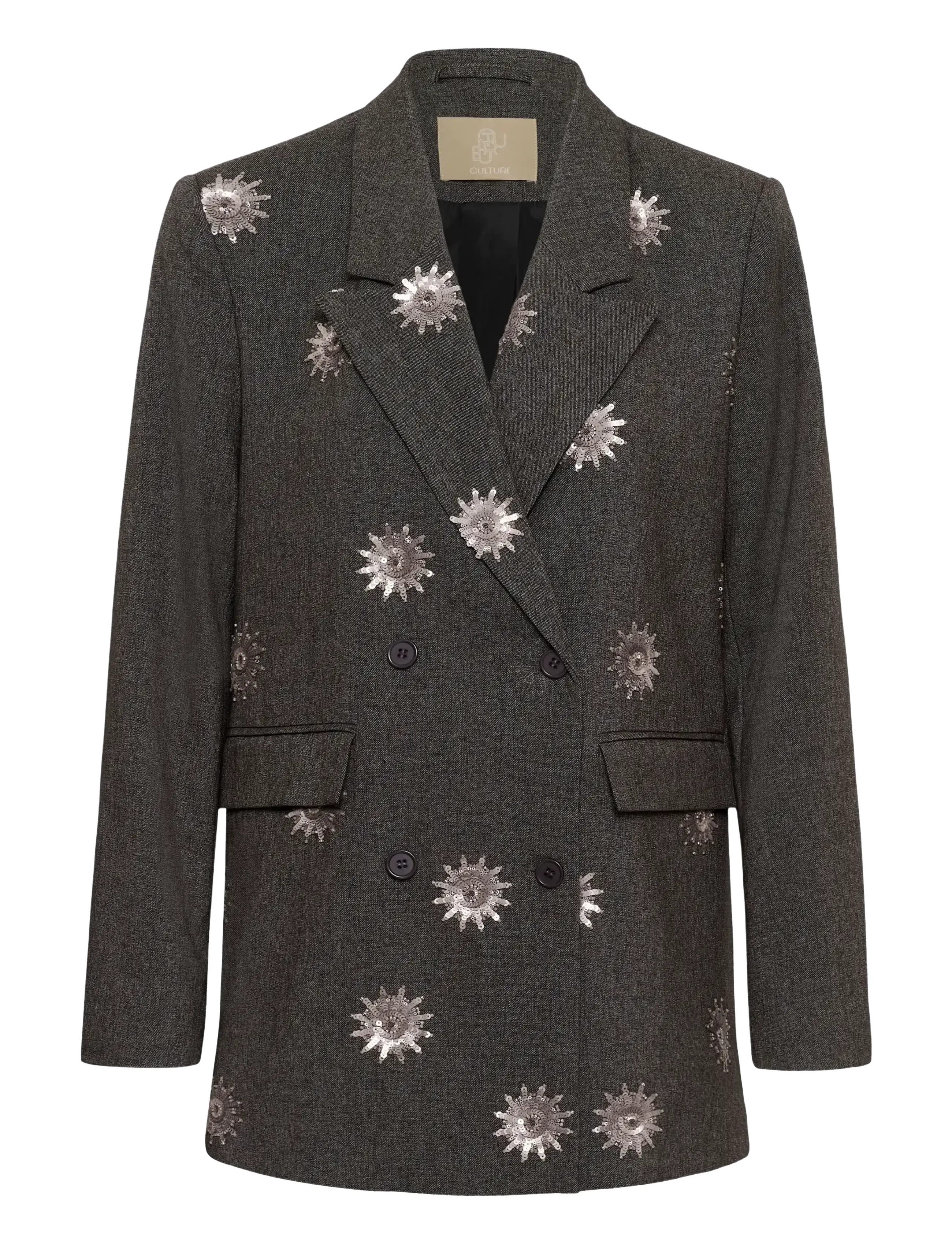 Culture CUSTORMY BLAZER - Kaherealised pintsakud - GREY MELANGE/SILVER / grey