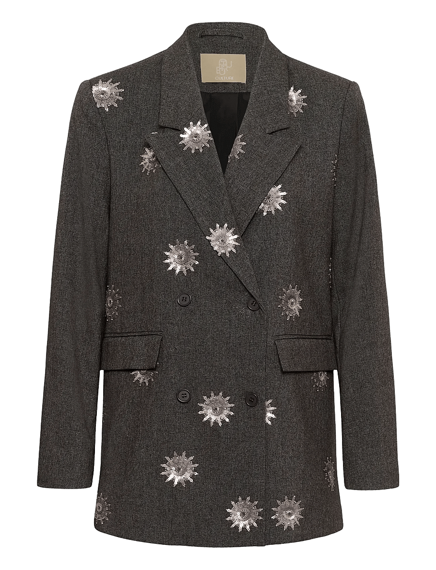 Culture - CUSTORMY BLAZER - zweireihige blazer - grey melange/silver - 0