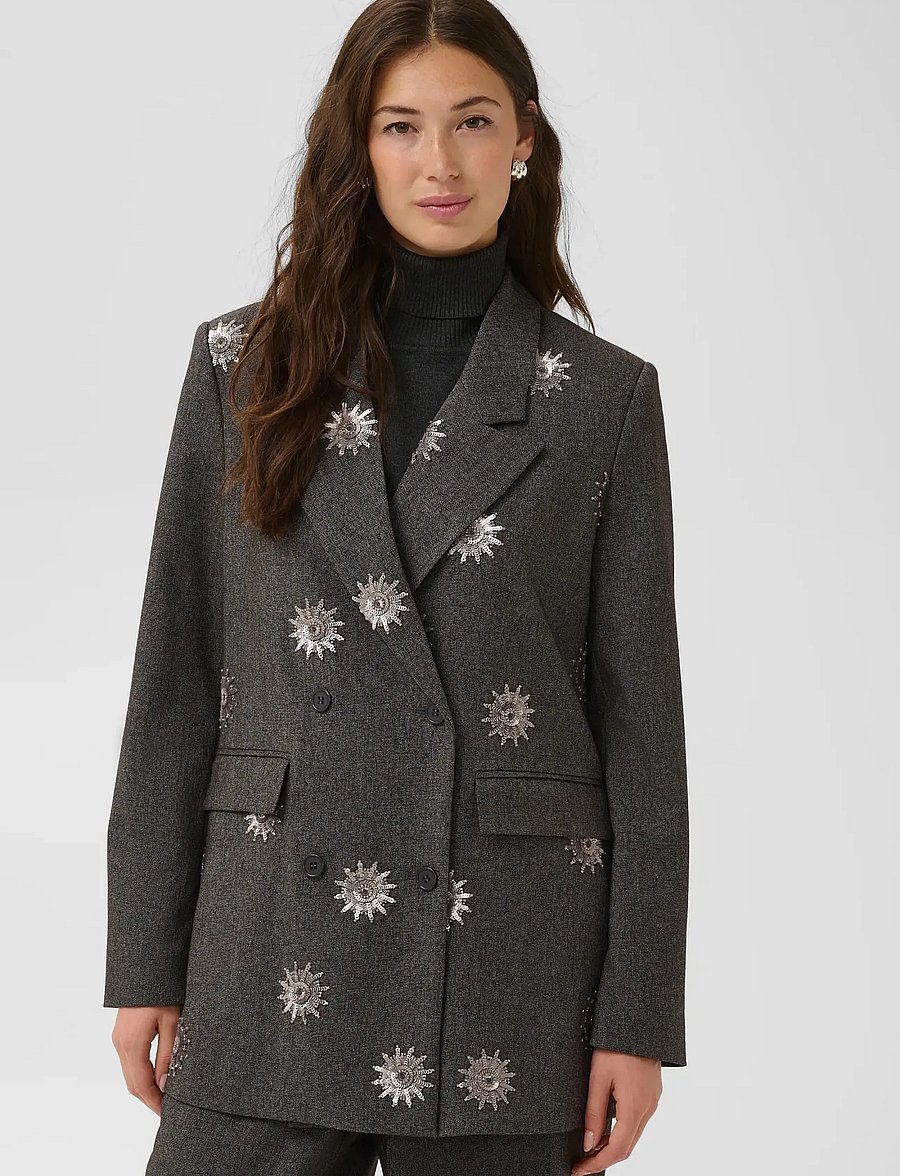 Culture - CUSTORMY BLAZER - zweireihige blazer - grey melange/silver - 2