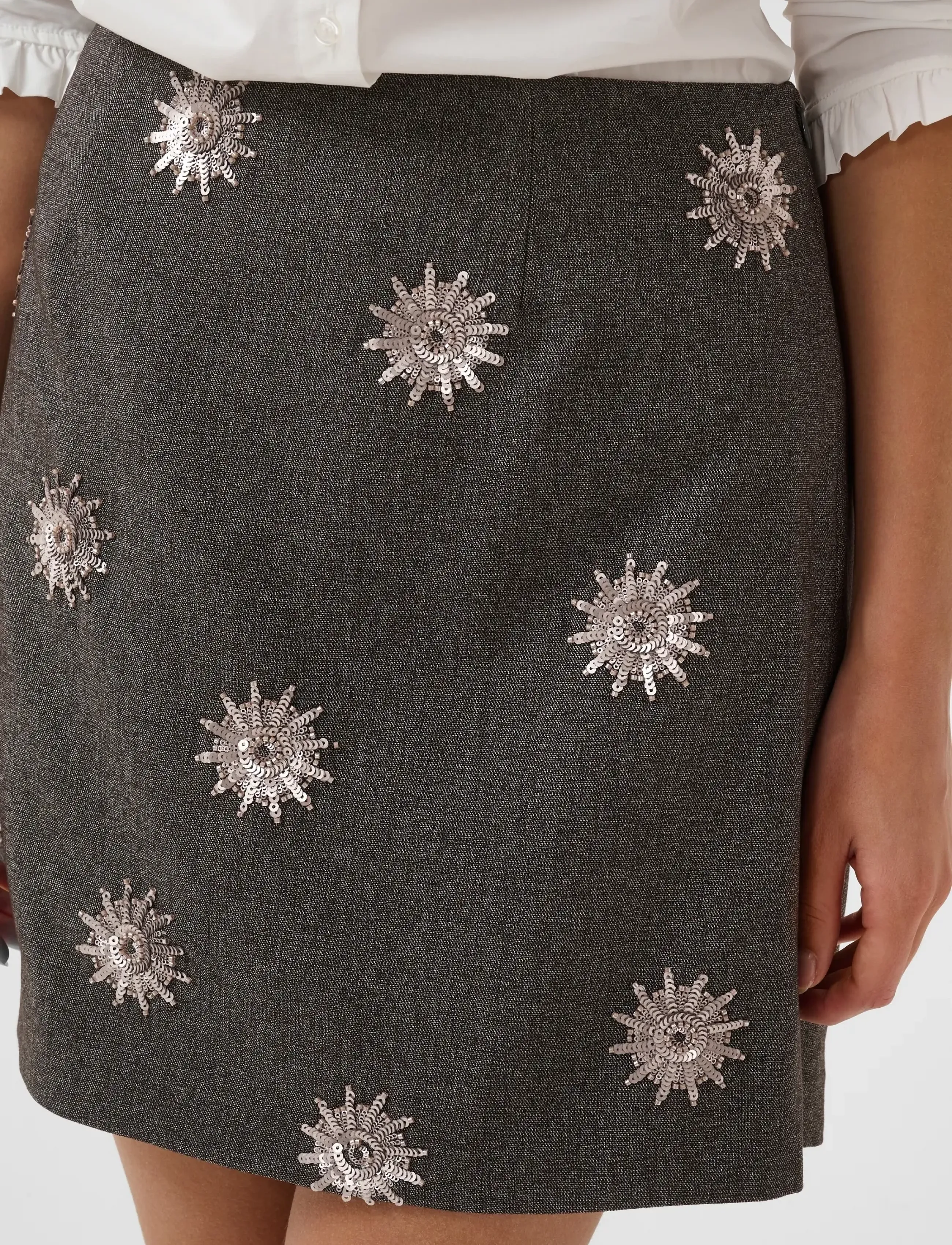 Culture - CUSTORMY SKIRT - litritega seelikud - grey melange/silver - 5