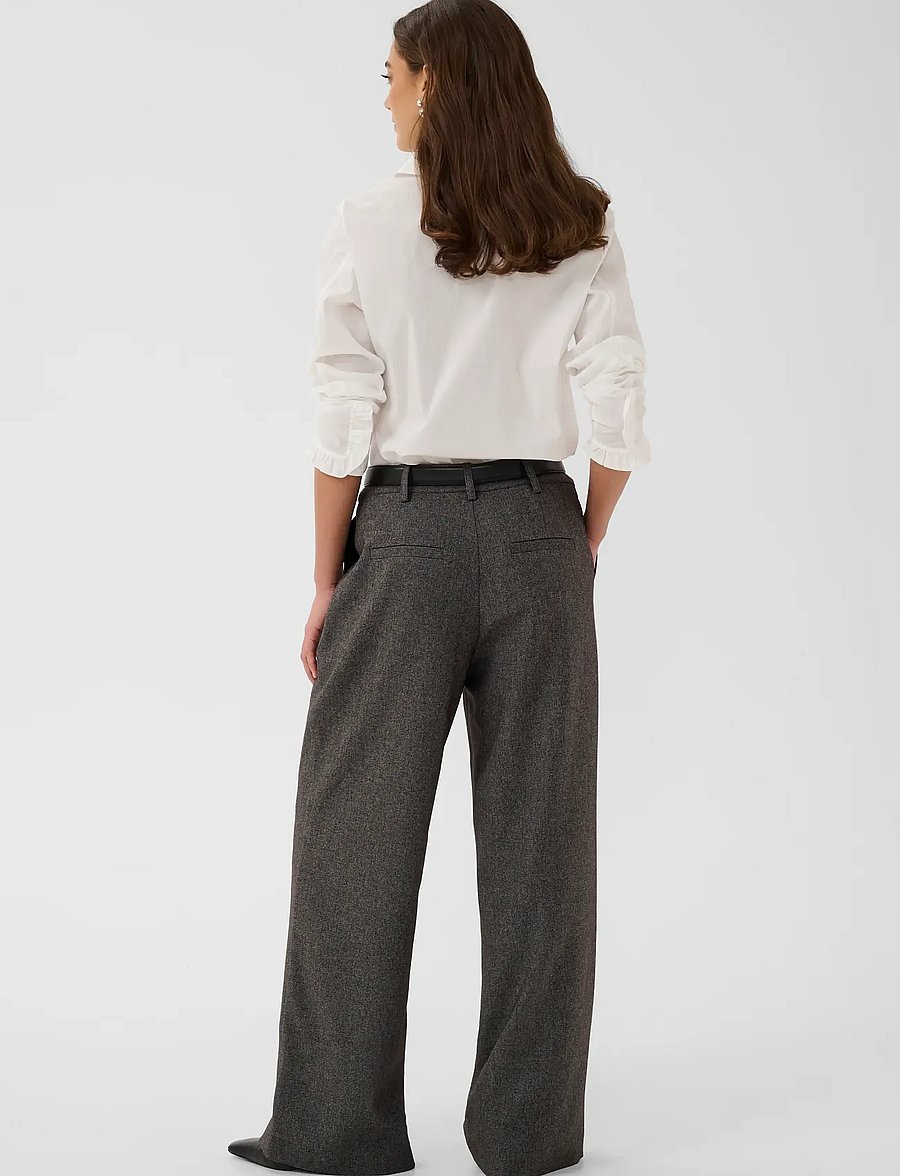 Culture - CUSTORMY PANTS - bukser med brede ben - grey melange/silver - 4