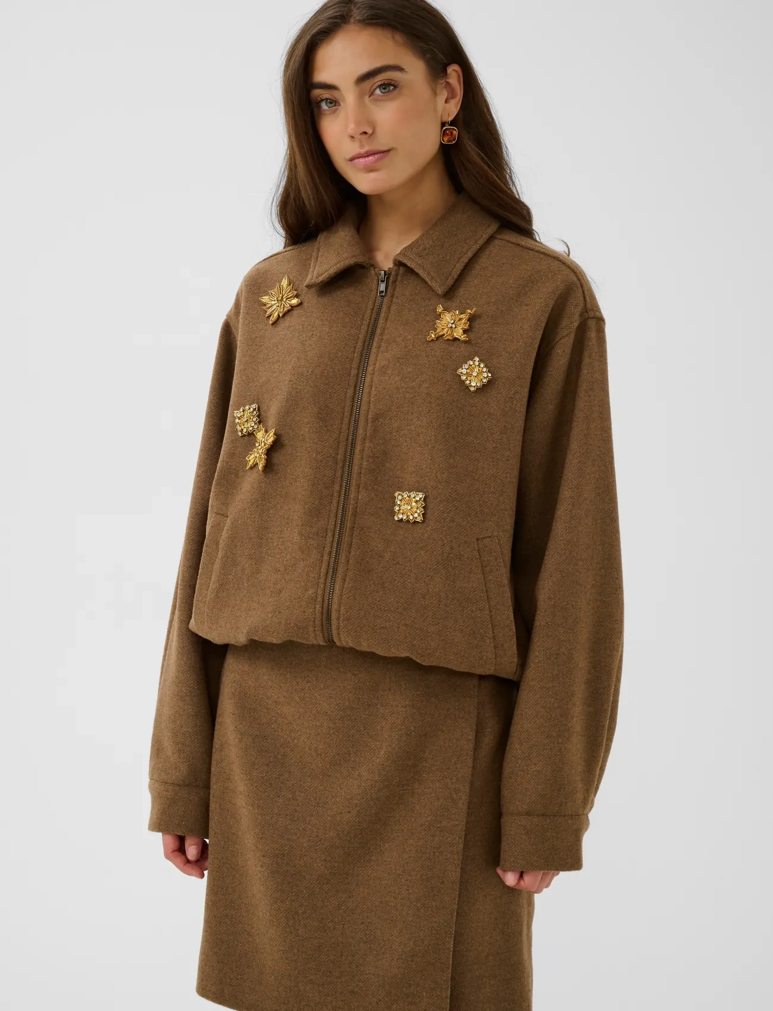 Culture - CUJANOLA JACKET - bomber jackets - toffee melange - 2