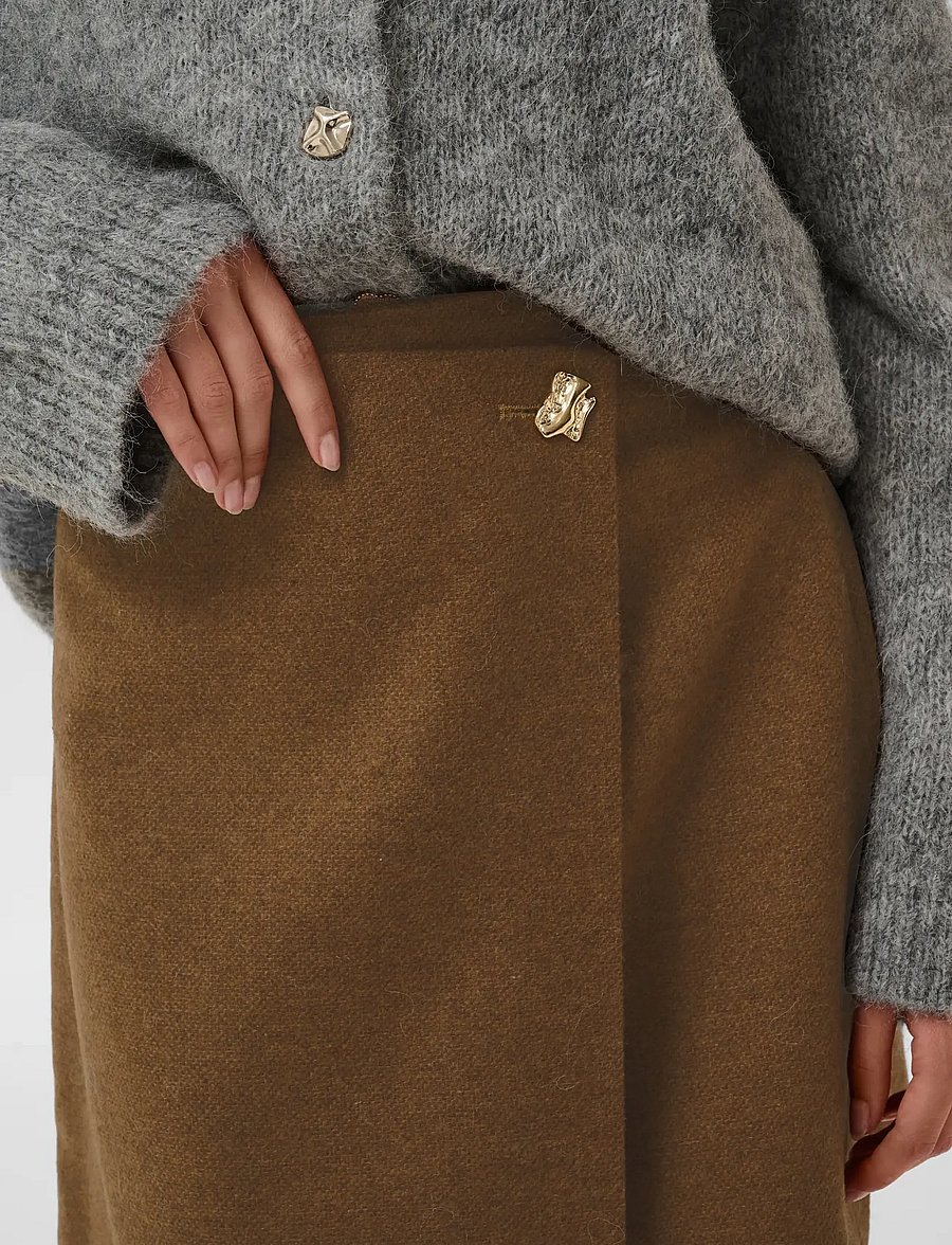 Culture - CUJANOLA SKIRT - slå-om-nederdele - toffee melange - 5