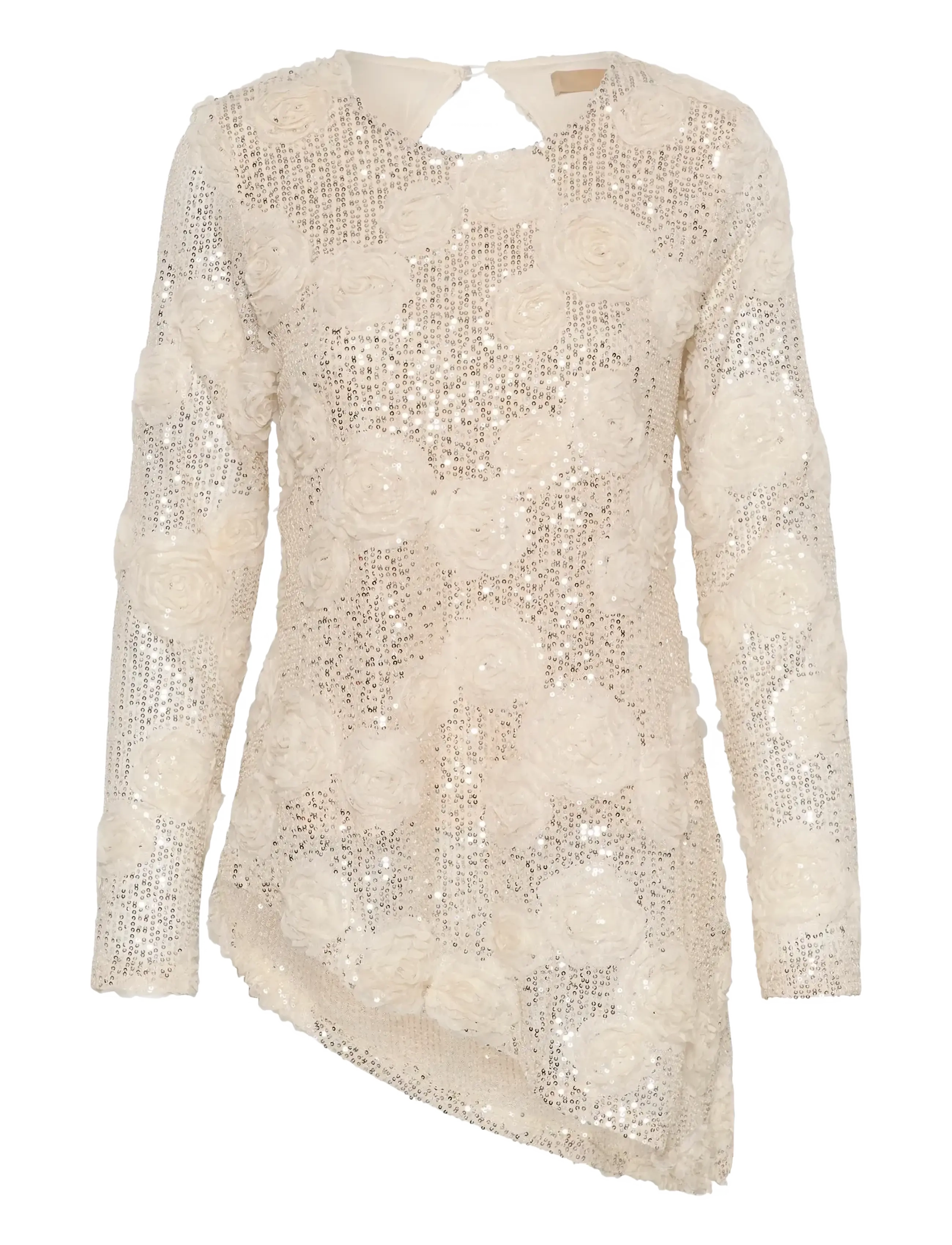 Culture CUSUSAN LS BLOUSE - Summer in the city - WHITECAP SEQUINS / cream
