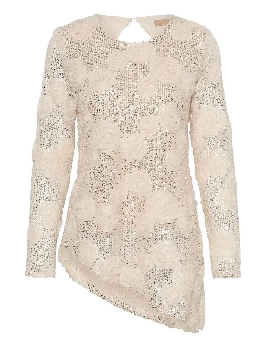 Culture - CUSUSAN LS BLOUSE - long sleeved blouses - whitecap sequins - 0