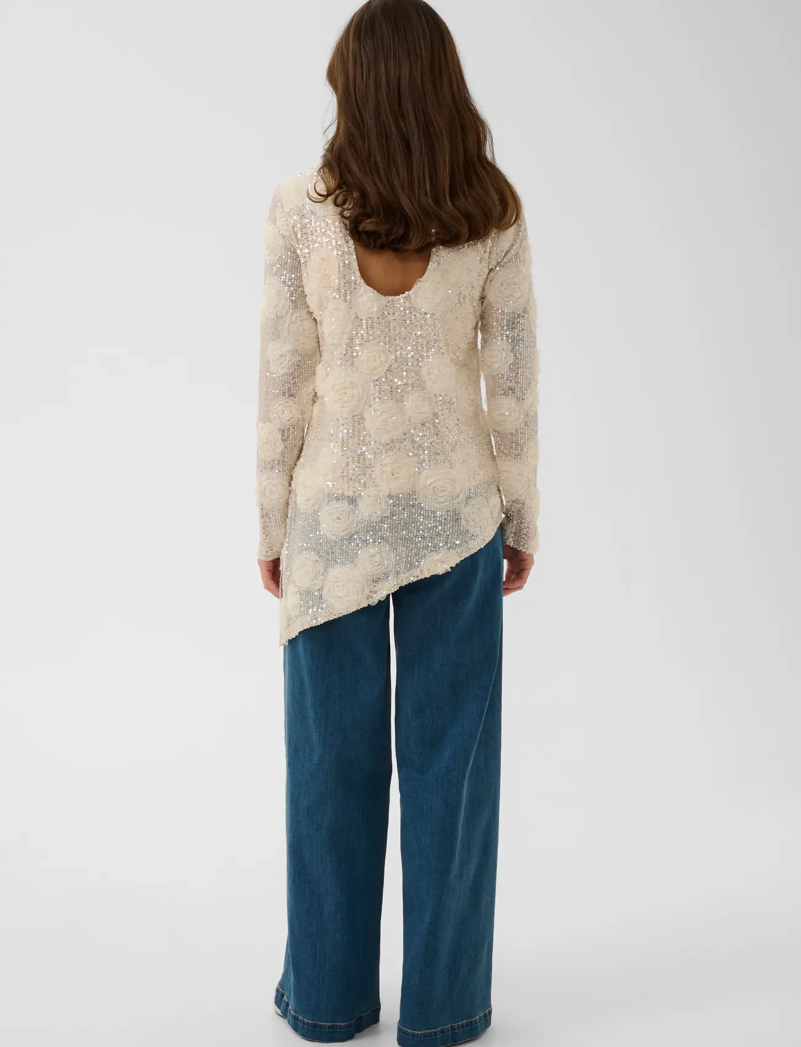 Culture - CUSUSAN LS BLOUSE - long sleeved blouses - whitecap sequins - 4
