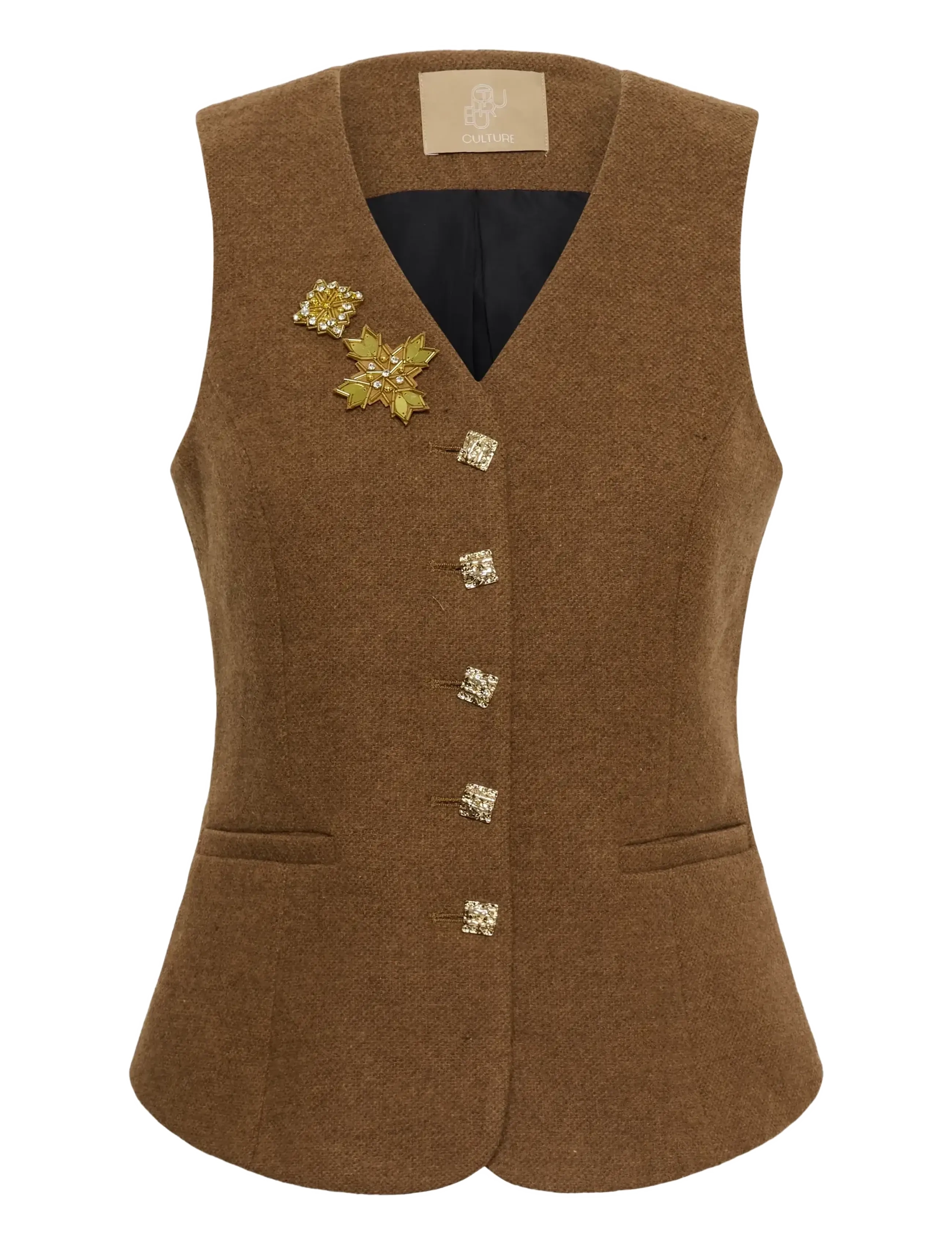 Culture CUJANOLA WAISTCOAT - Hverdags stil - TOFFEE MELANGE / brown