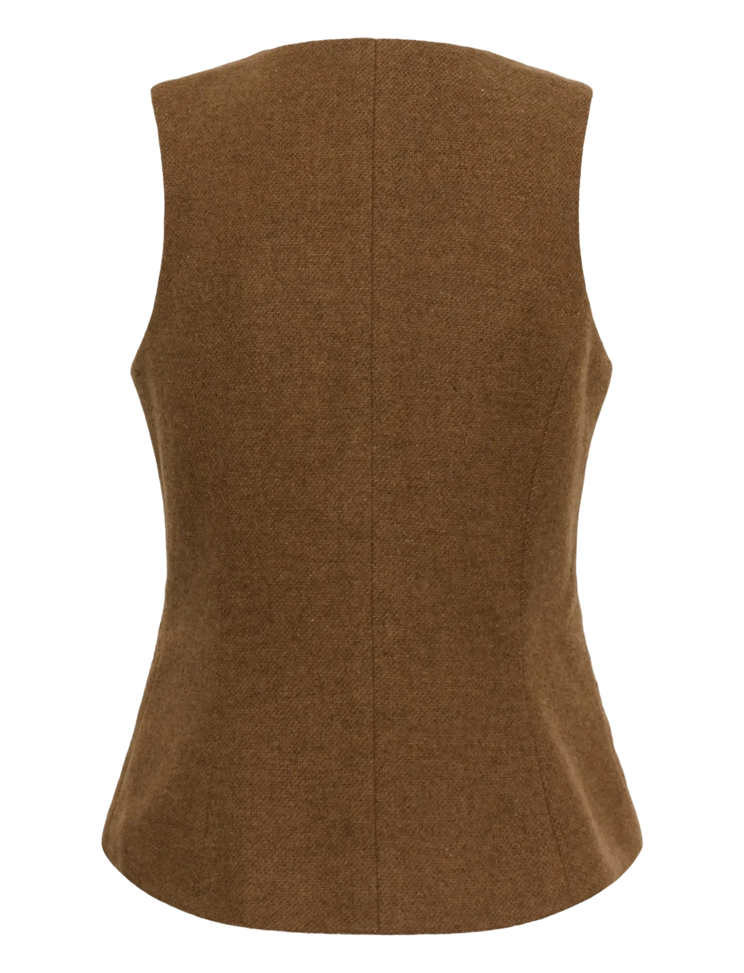 Culture - CUJANOLA WAISTCOAT - vatterede veste - toffee melange - 1