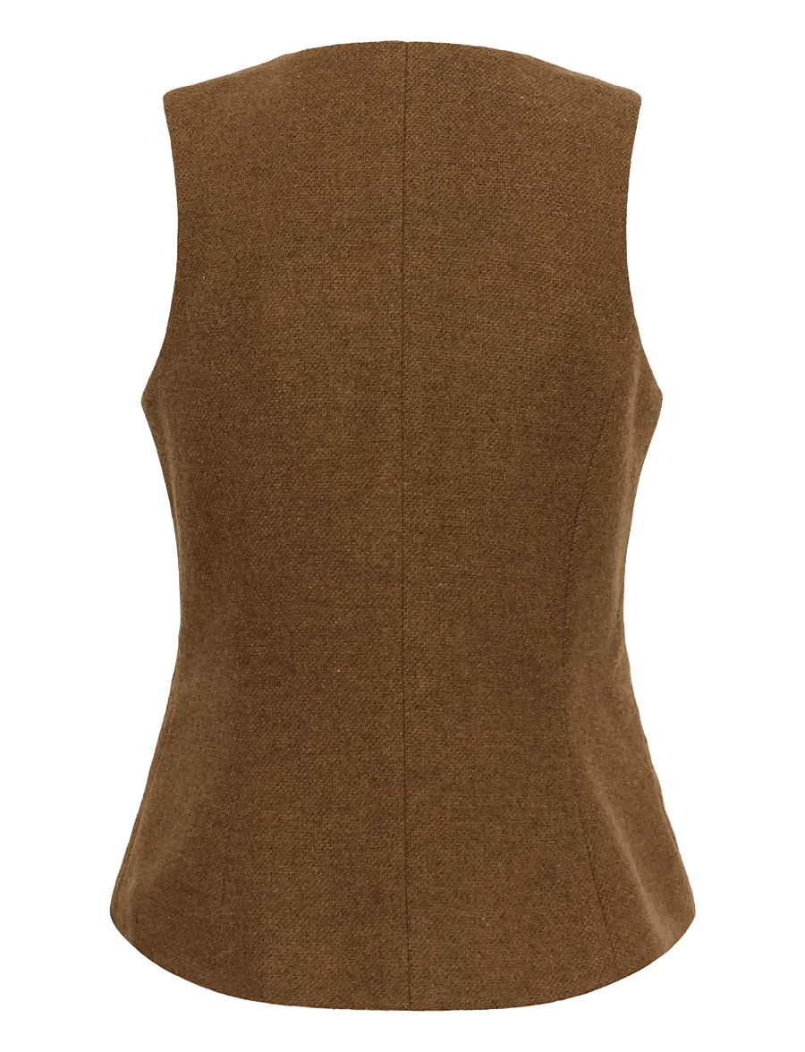 Culture - CUJANOLA WAISTCOAT - vatterede veste - toffee melange - 1