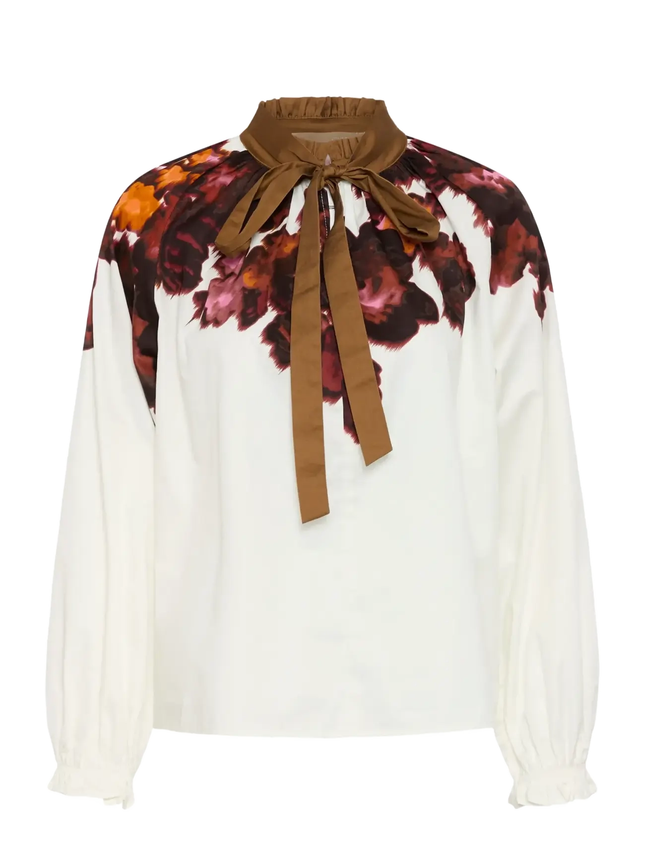 Culture CUJULISSA BLOUSE - Bluser & Skjorter - GARDENIA WITH PINK/BROWN / white