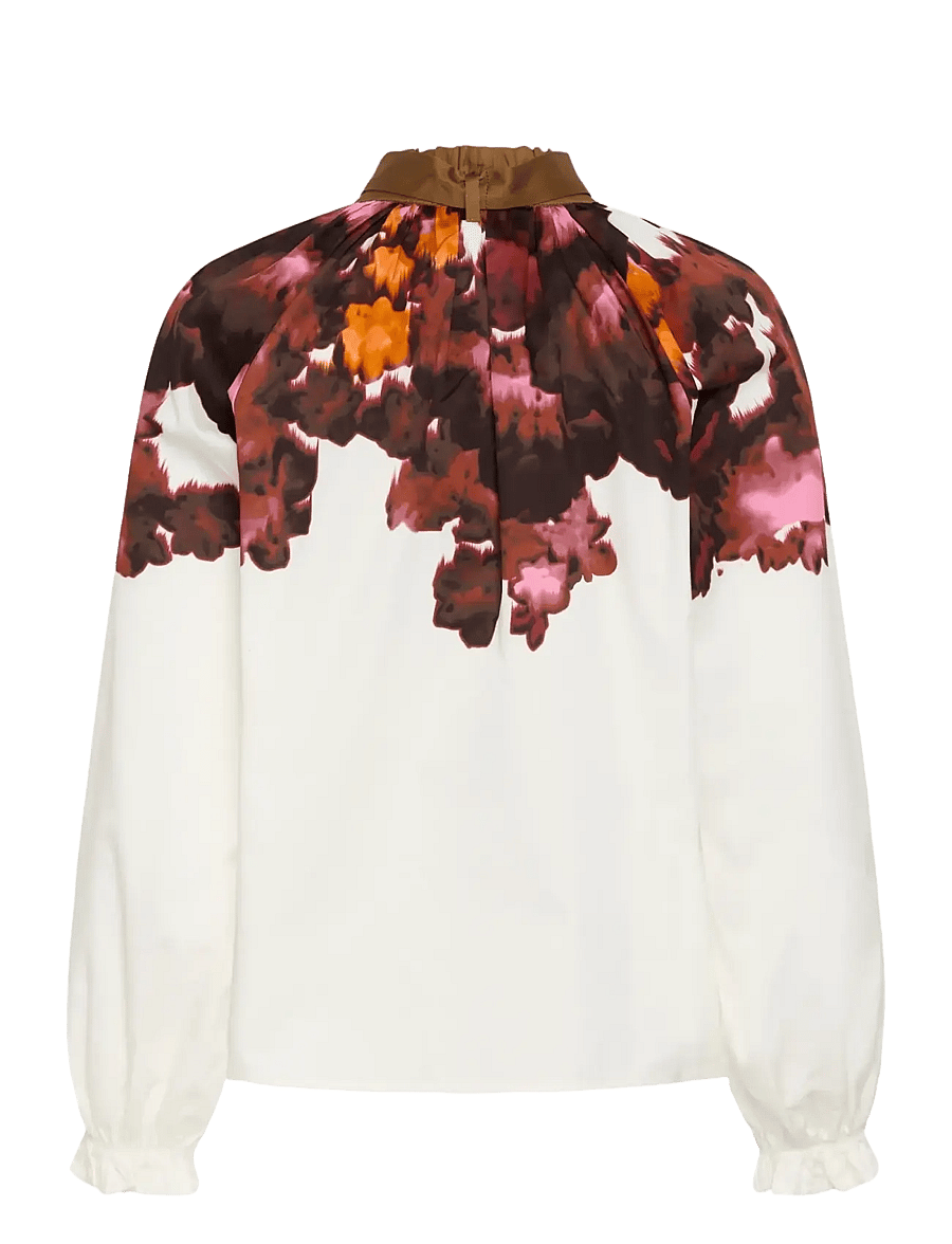 Culture - CUJULISSA BLOUSE - langærmede bluser - gardenia with pink/brown - 1