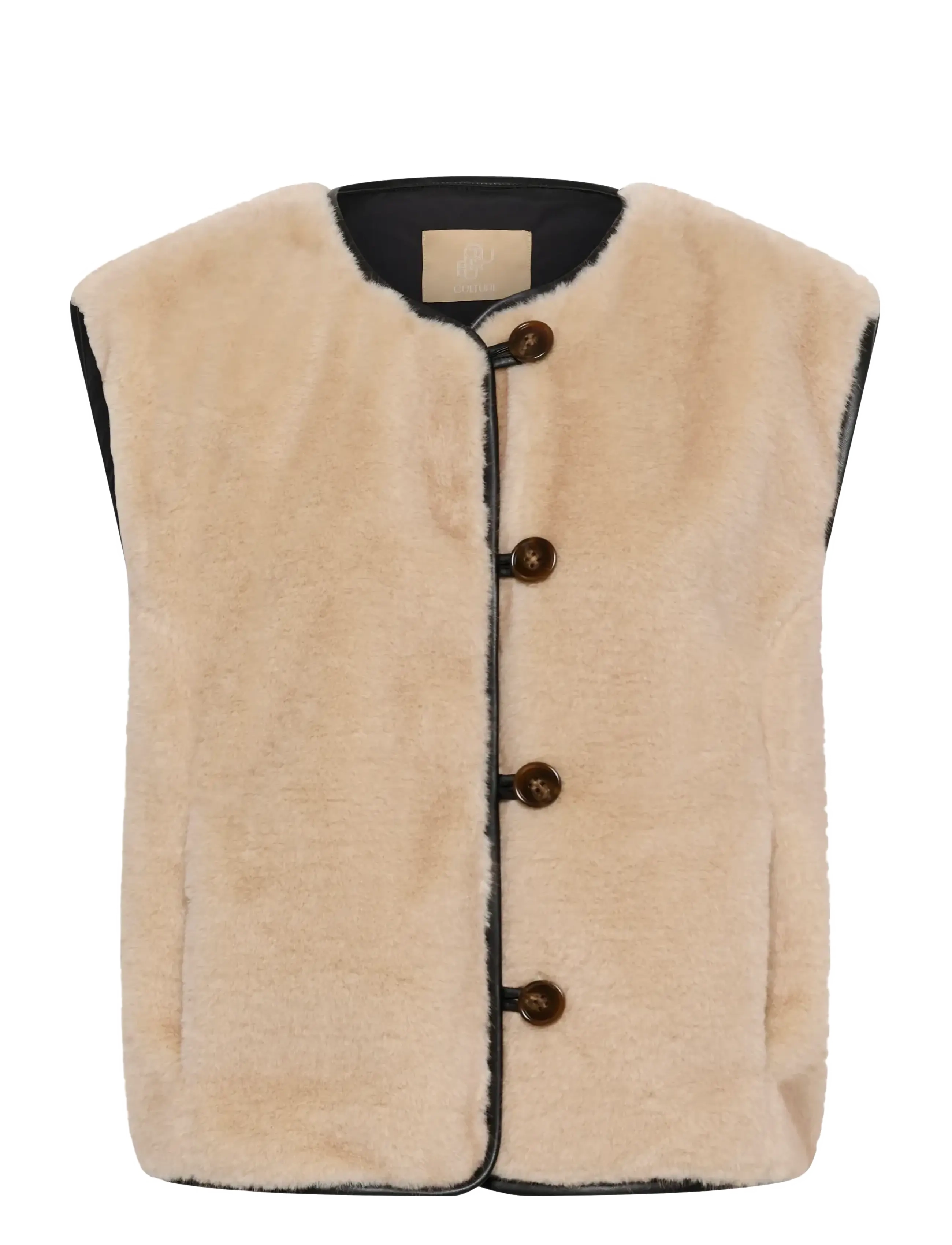 Culture CULAUREN FAUX FUR WAISTCOAT - Tøj - GREIGE / beige