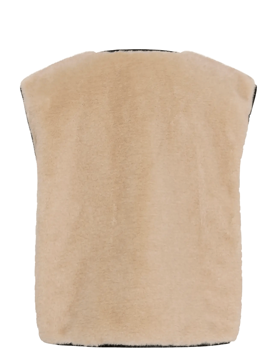 Culture - CULAUREN FAUX FUR WAISTCOAT - fleece- og teddyveste - greige - 1