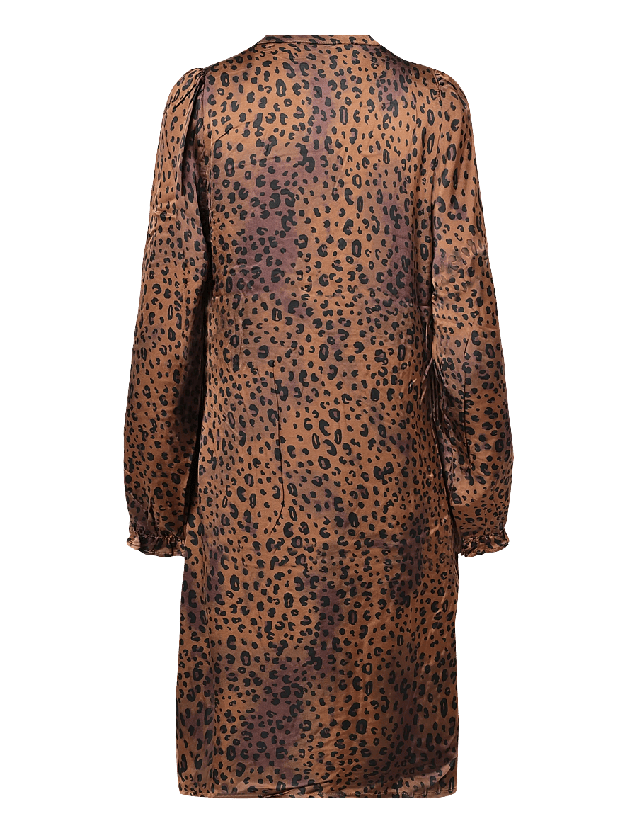 Culture - CUNAOMI BERNA LS SHORT DRESS - kurze kleider - brown leopard - 1