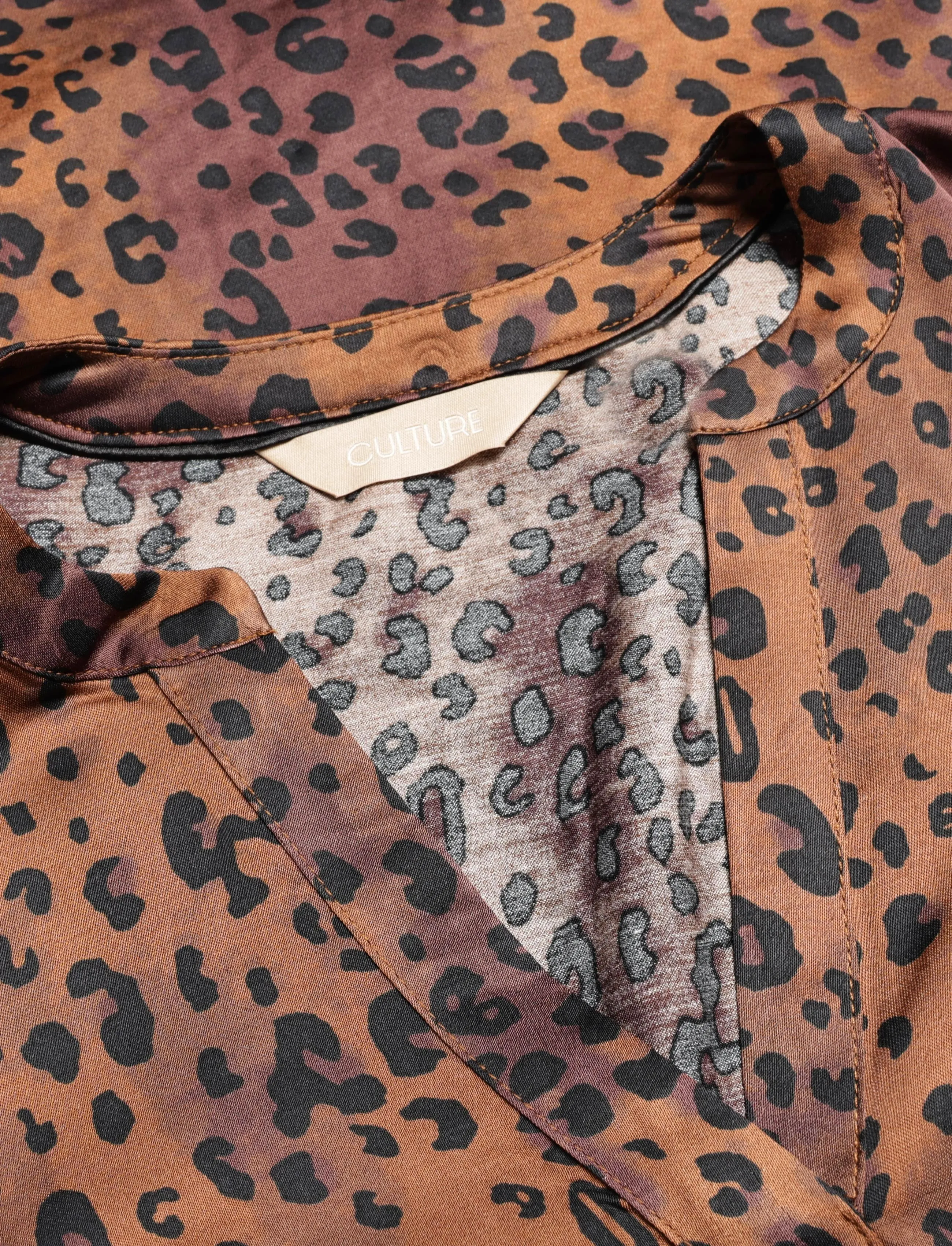 Culture - CUNAOMI BERNA LS SHORT DRESS - brown leopard - 2
