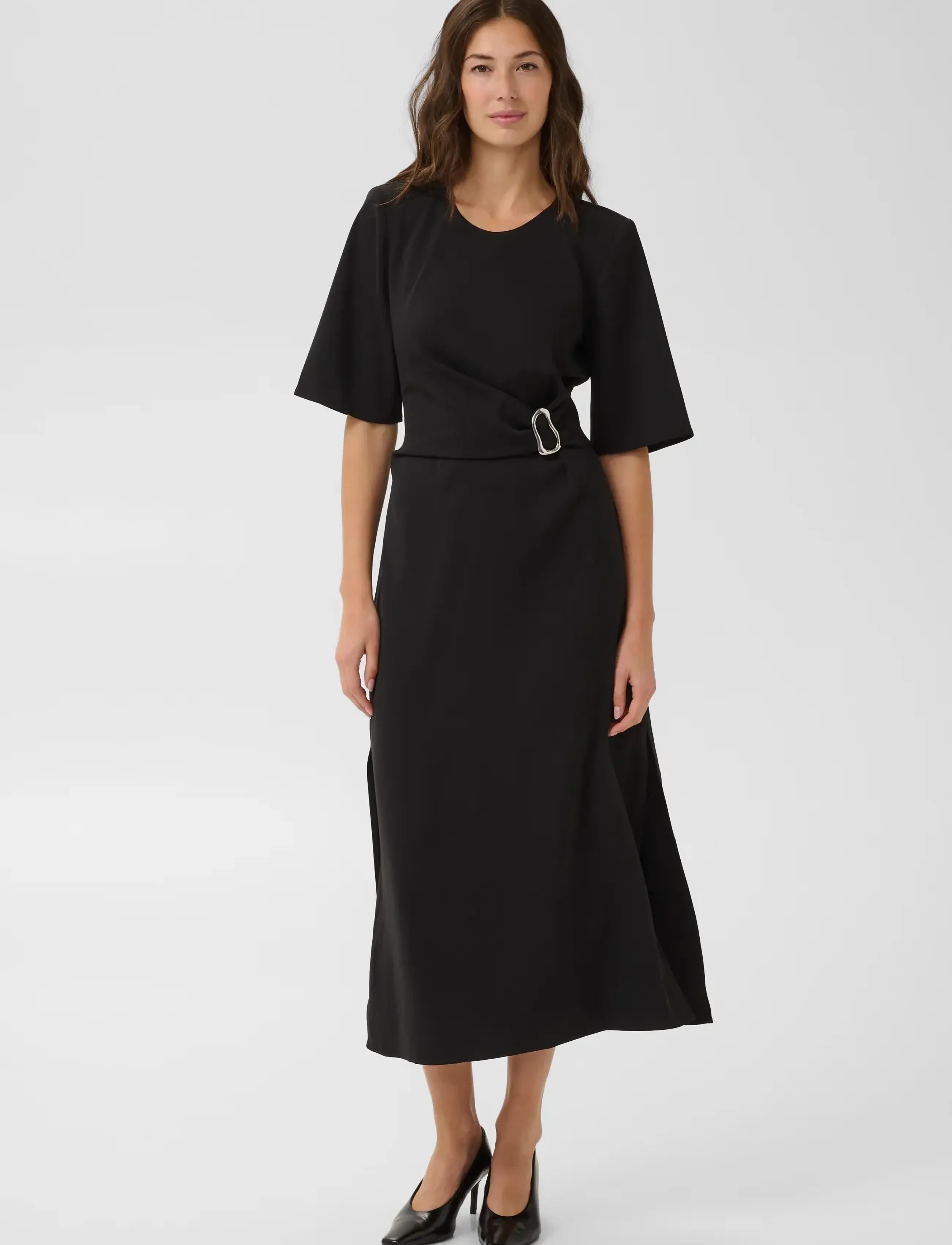 Culture - CUARAM SS DRESS - midi dresses - meteorite - 2