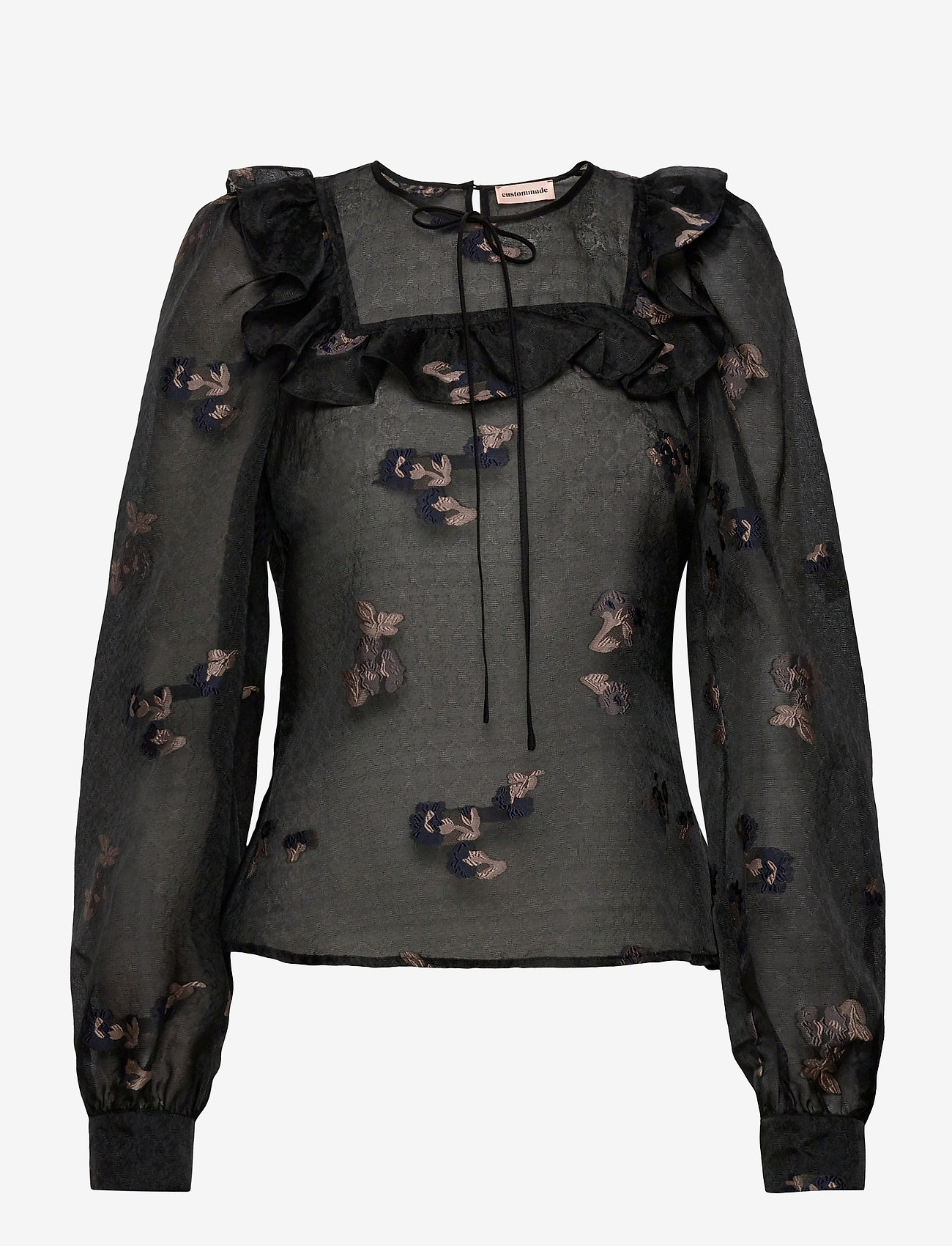Custommade - Rinda - long-sleeved blouses - anthracite black - 0