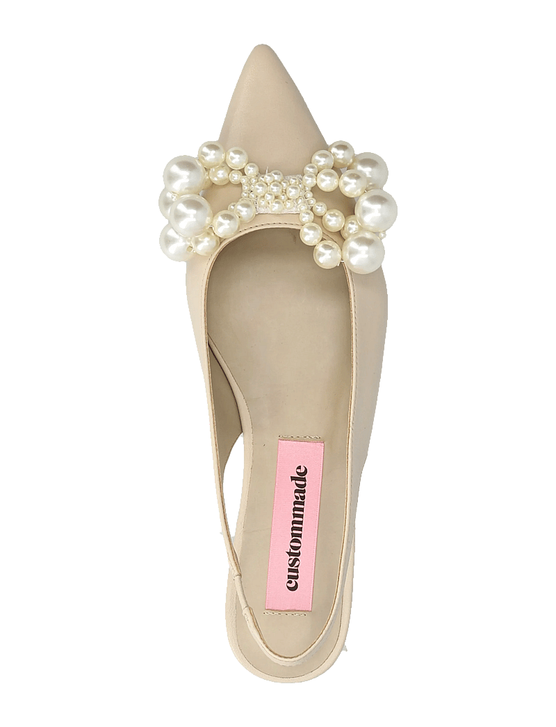 Custommade - Fiona Pearl - flache slingbacks - cream - 3