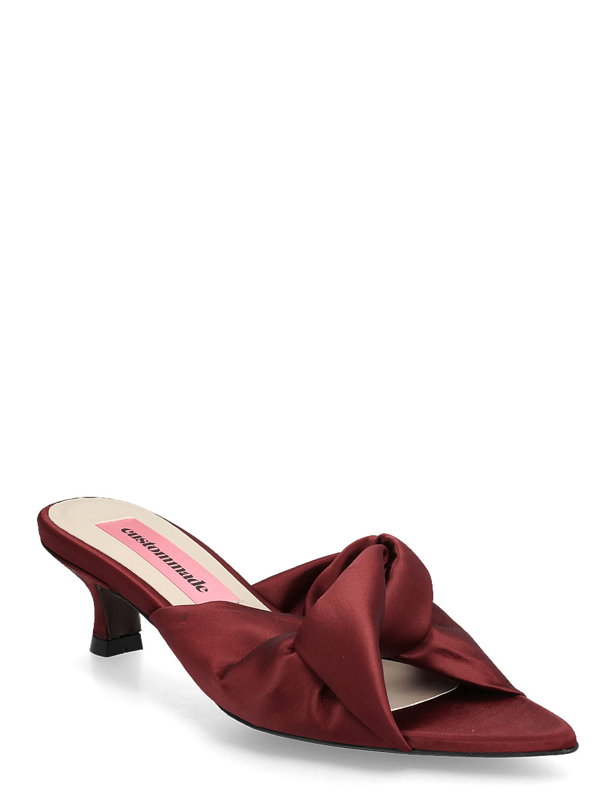 Custommade - Alia Satin - mules tipa augstpapēžu kurpes - burgundy - 0