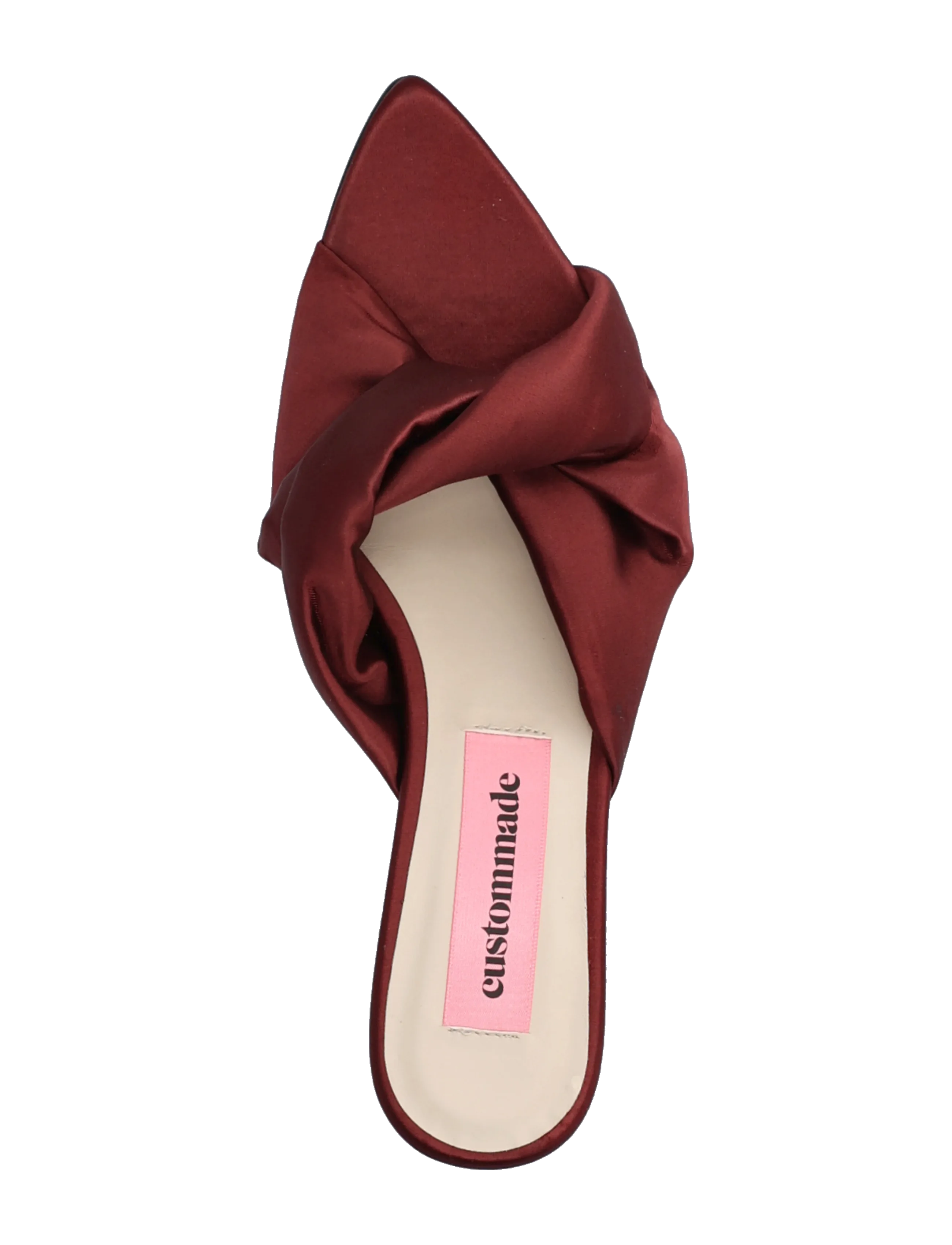 Custommade - Alia Satin - kontsaga muula-stiilis jalanõud - burgundy - 3