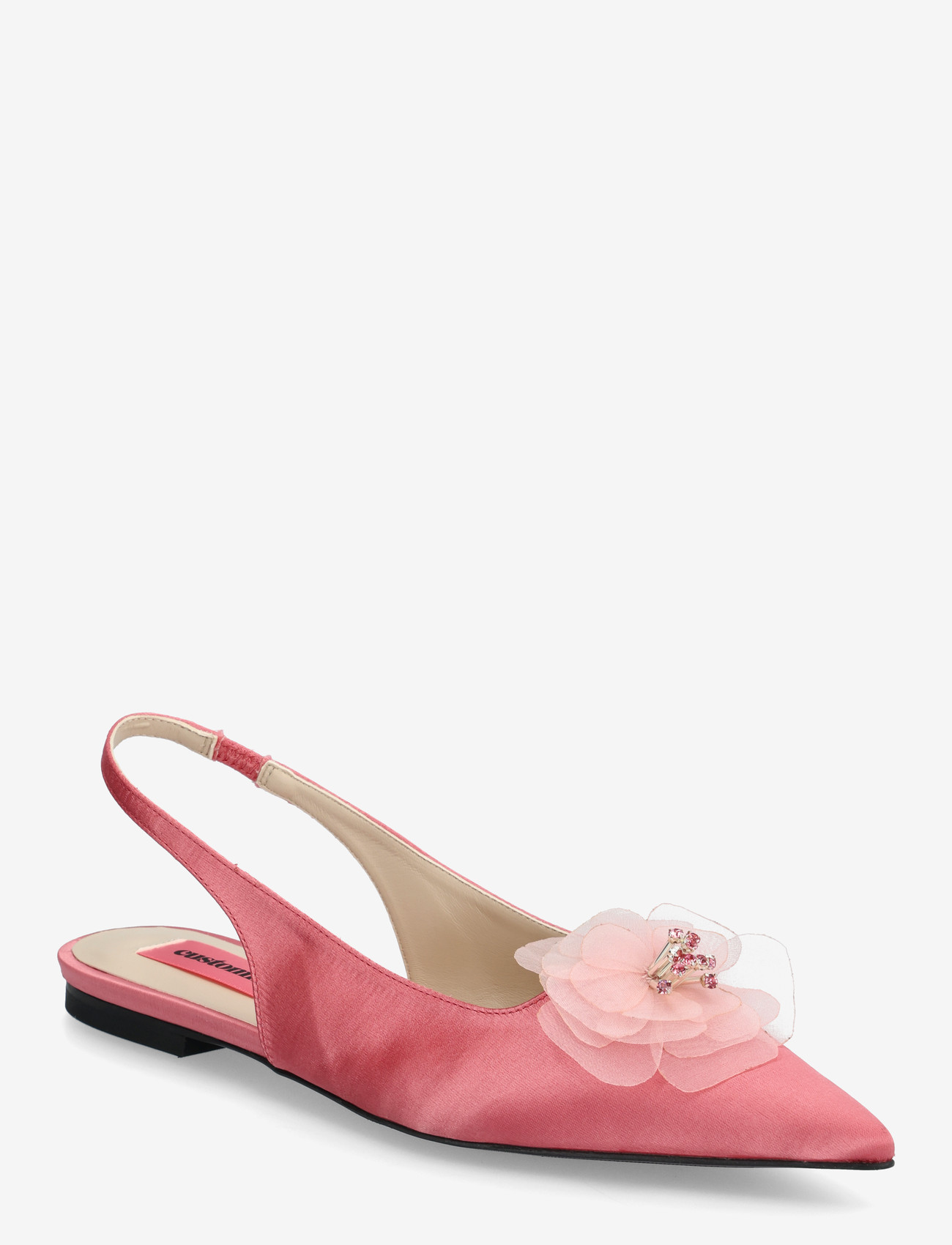Custommade - Fiona Flower Satin - madalad slingback-kingad - blush - 0
