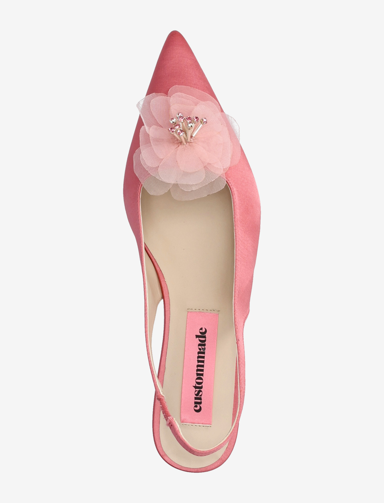 Custommade - Fiona Flower Satin - madalad slingback-kingad - blush - 3