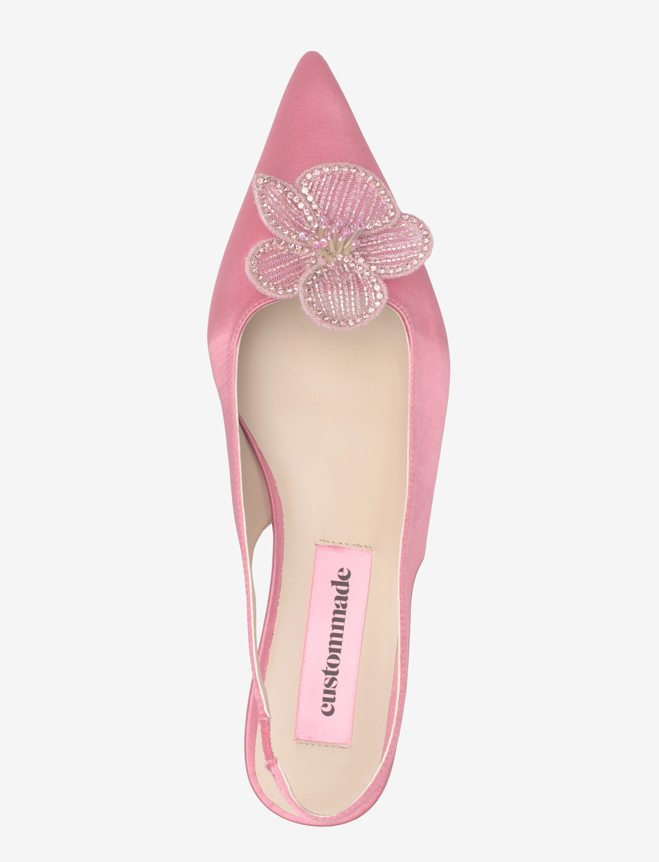 Custommade - Fiona Crystal Satin - platta slingbacks - blush - 3