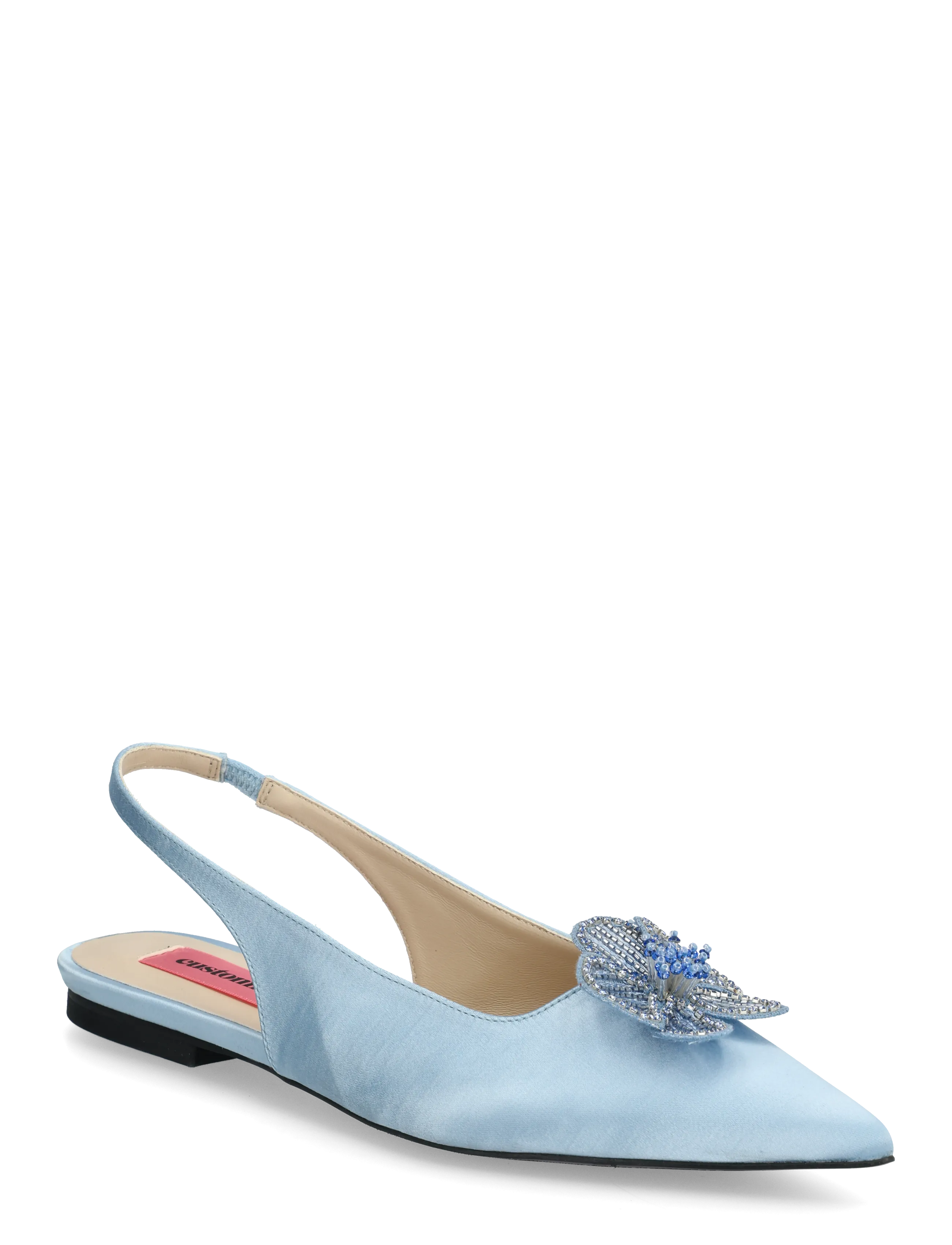 Custommade Fiona Crystal Satin, 37, Slingbacks, Blau - Flat Frauen