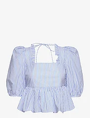 Custommade - Darine Stripes - short-sleeved blouses - 409 little boy blue - 0