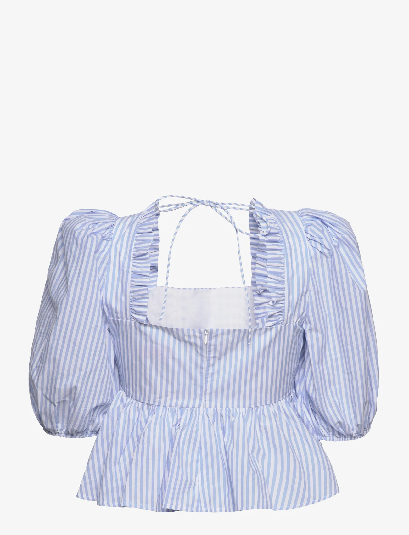 Custommade - Darine Stripes - kurzämlige blusen - 409 little boy blue - 1