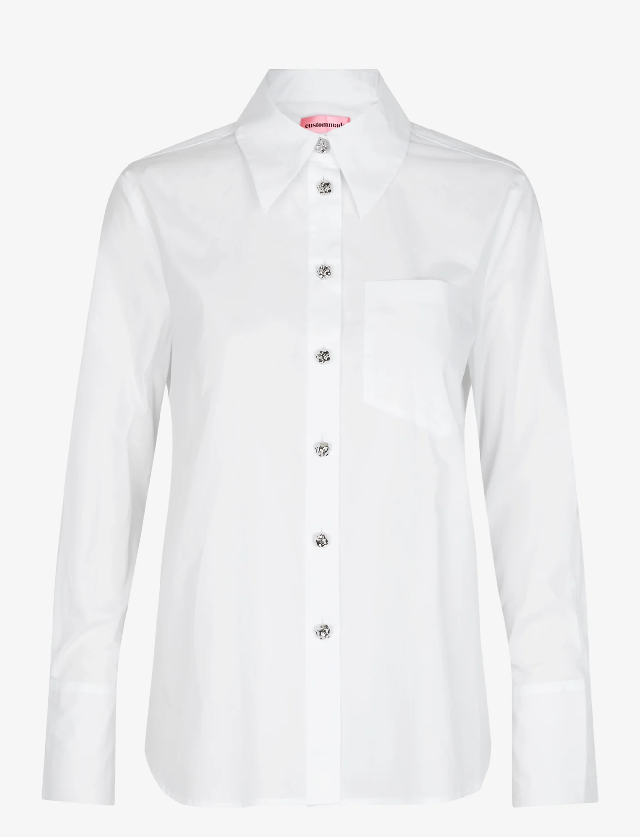 Custommade - Bri Solid - long-sleeved shirts - 001 bright white - 0