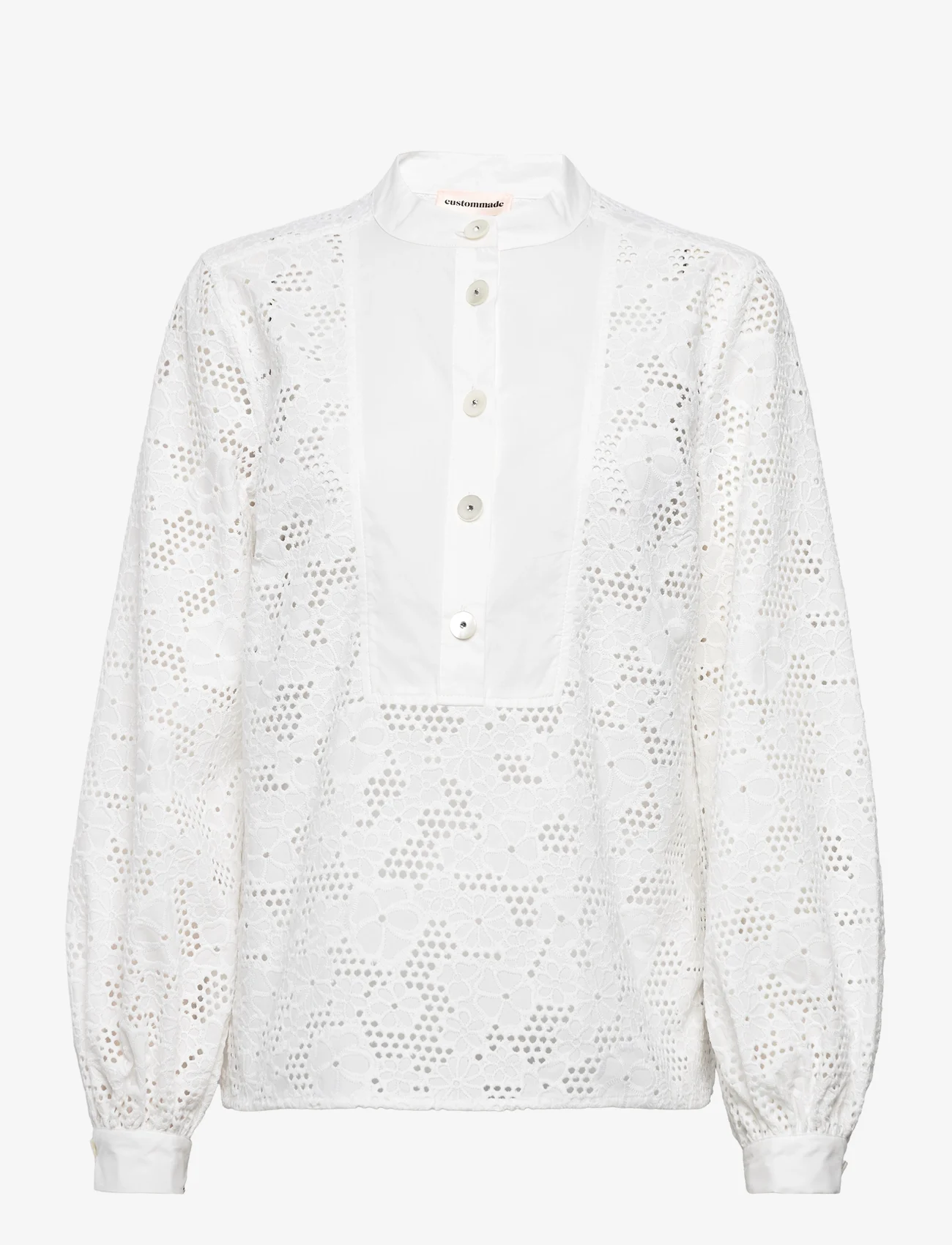 Custommade - Basma - long-sleeved blouses - whisper white - 0