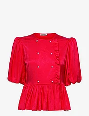 Custommade - Diya - blouses korte mouwen - 213 hibiscus red - 0