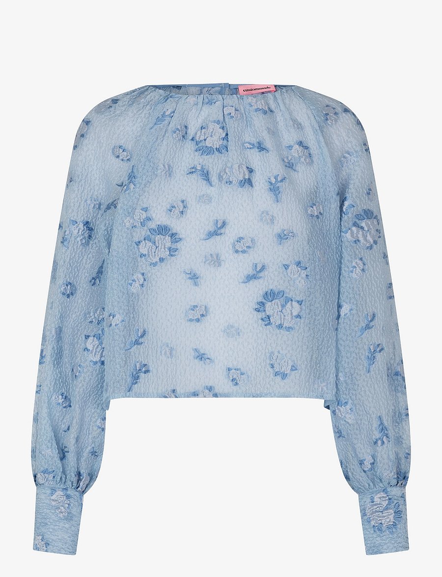 Custommade - Berete - langærmede bluser - 414 dusty blue - 0