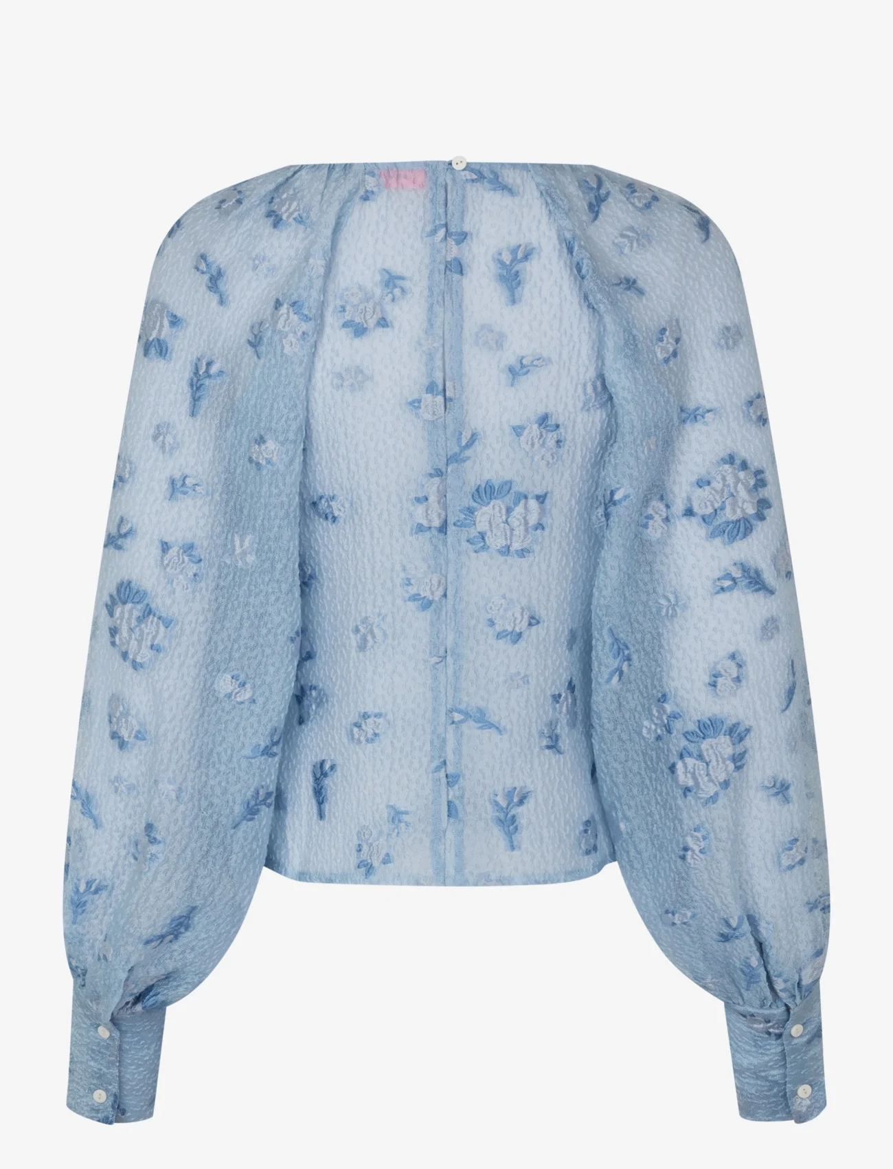 Custommade - Berete - long sleeved blouses - 414 dusty blue - 1